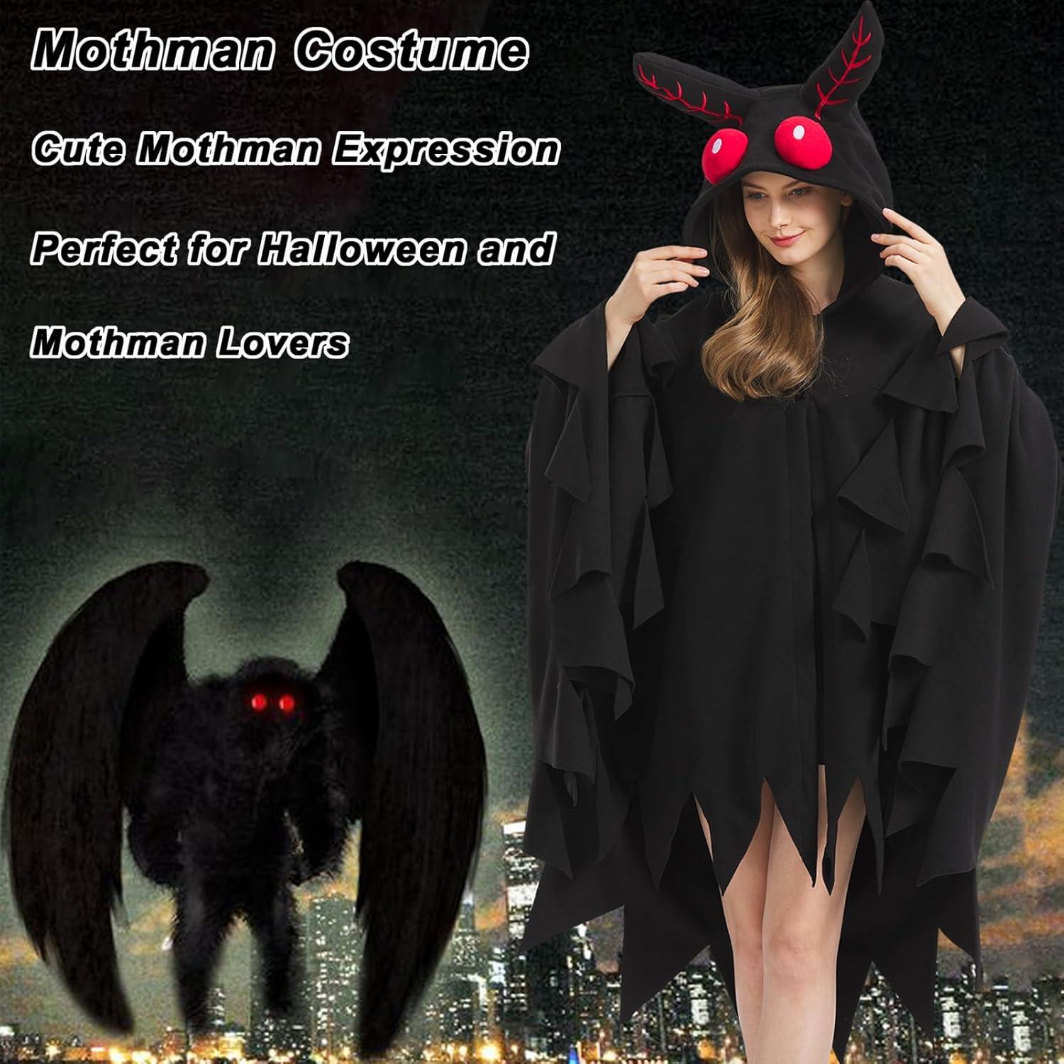 Disfraz de Mothman AIYOUYIYA Capa con Capucha Unisex