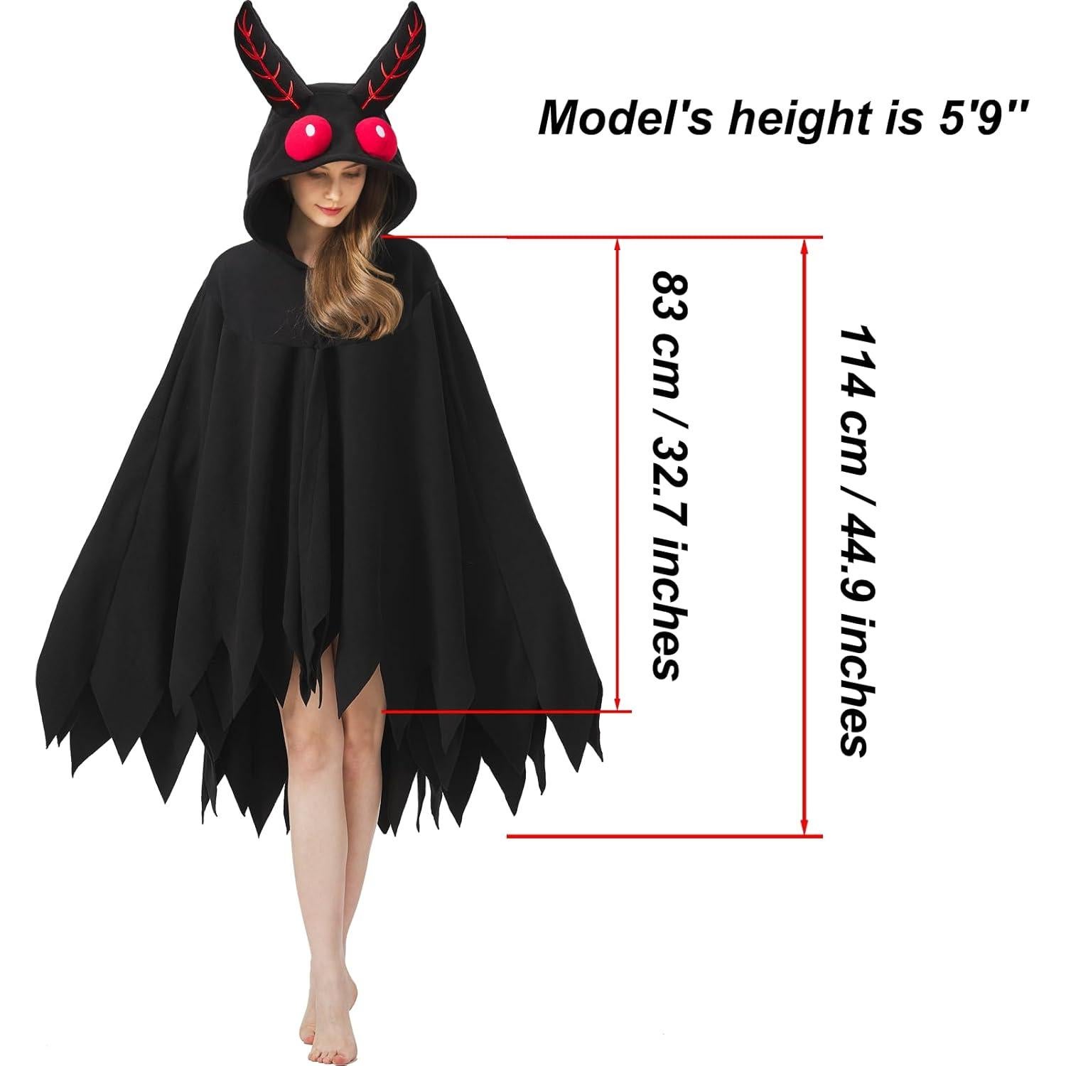 Disfraz de Mothman AIYOUYIYA Capa con Capucha Unisex