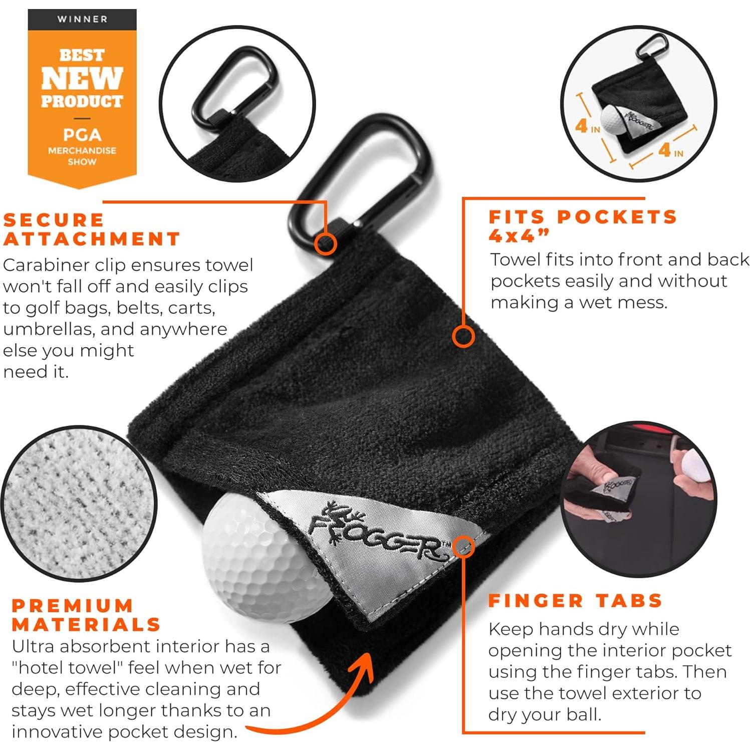 Toalla de Golf Frogger Amphibian 10x10 cm Ultra Absorbente