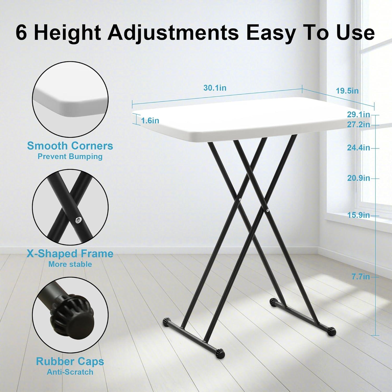 Mesa Plegable Bblife Blanca 76.2x49.5 cm Ajustable