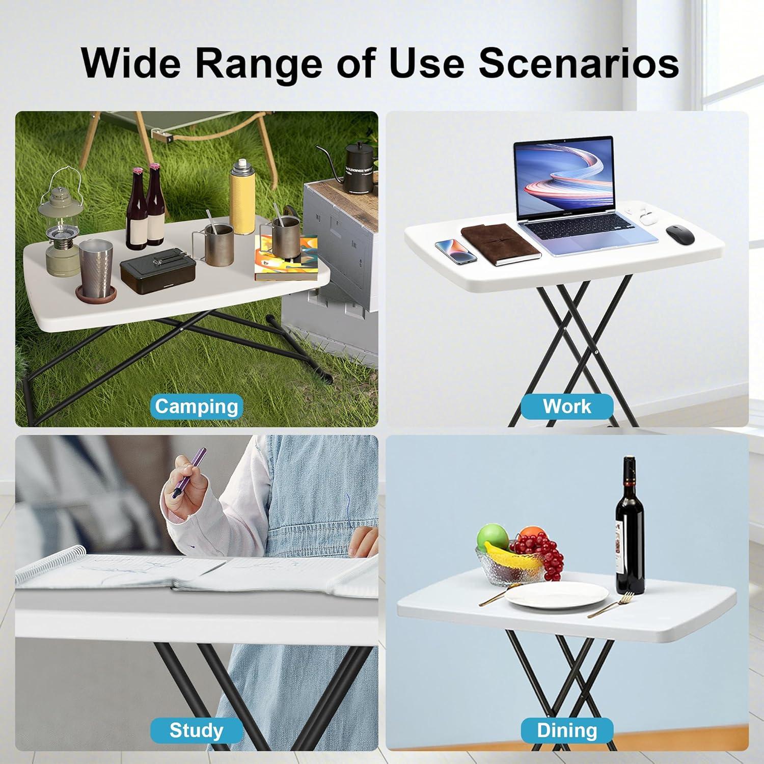 Mesa Plegable Bblife Blanca 76.2x49.5 cm Ajustable