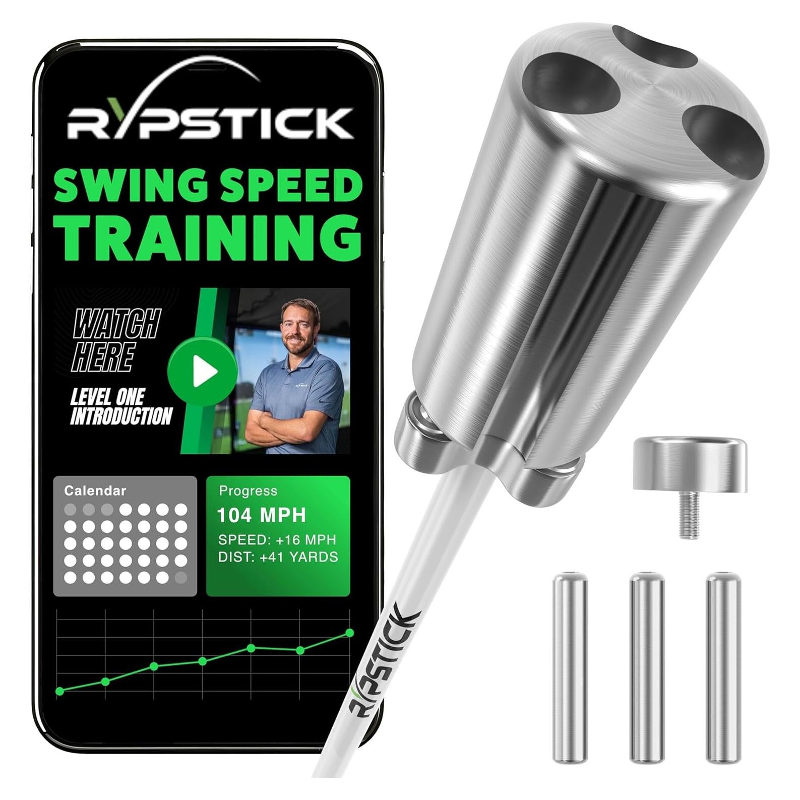 Rypstick Dispositivo Entrenador de Swing de Golf 116 cm