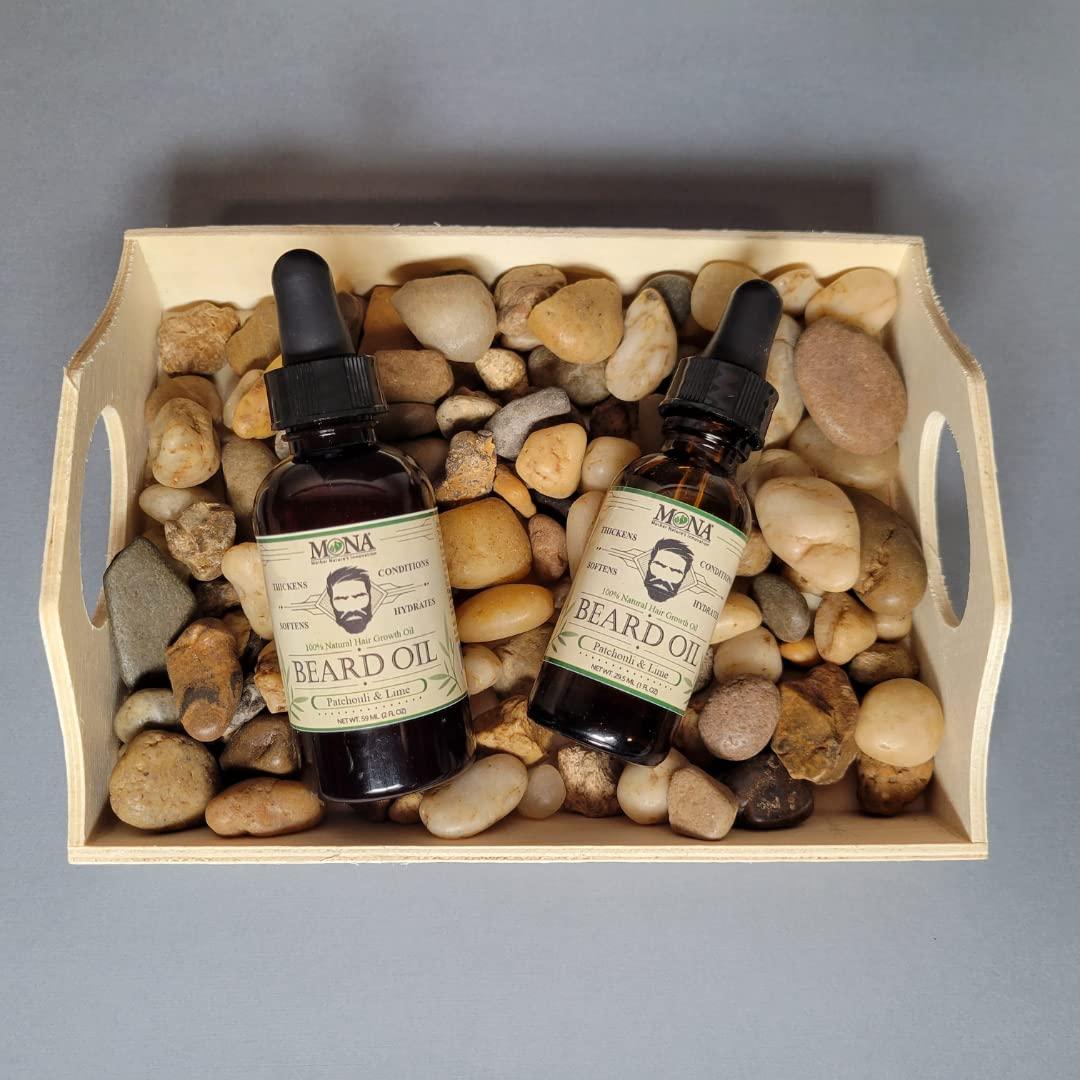 Aceite para Barba 100% Natural Mona Brands 29.57 ml - Pachulí y Lima