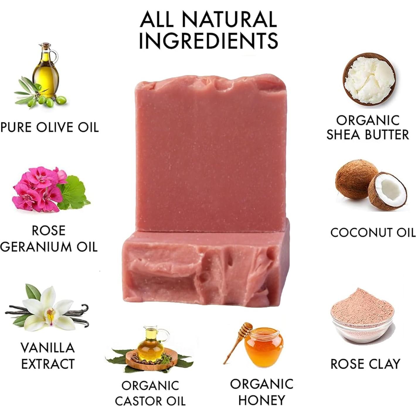 Jabón Natural de Geranio Rosa - 2 Barras de 122.5 g cada una