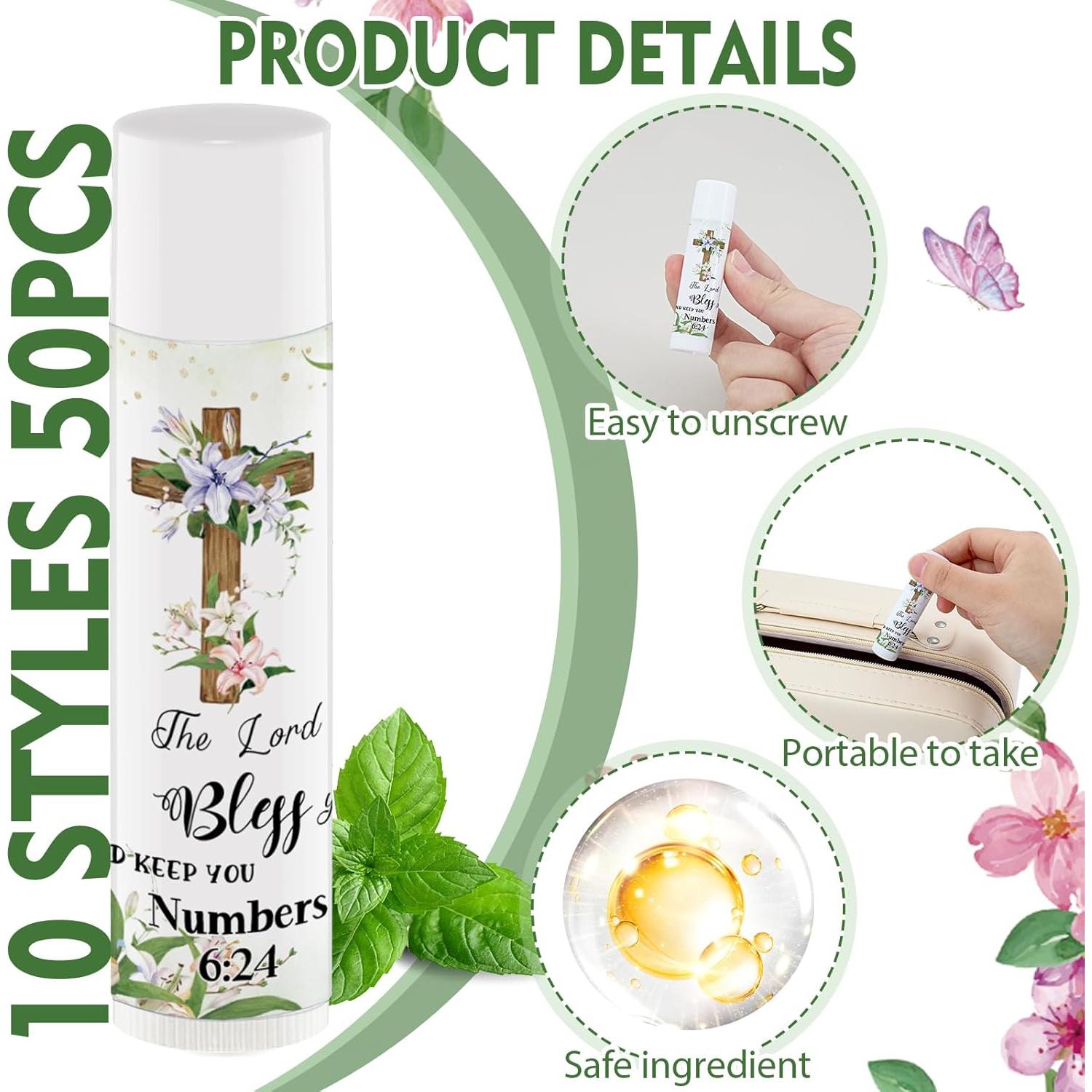 50 Balsamos Labiales Cristianos Nlicrst con Versículos Bíblicos