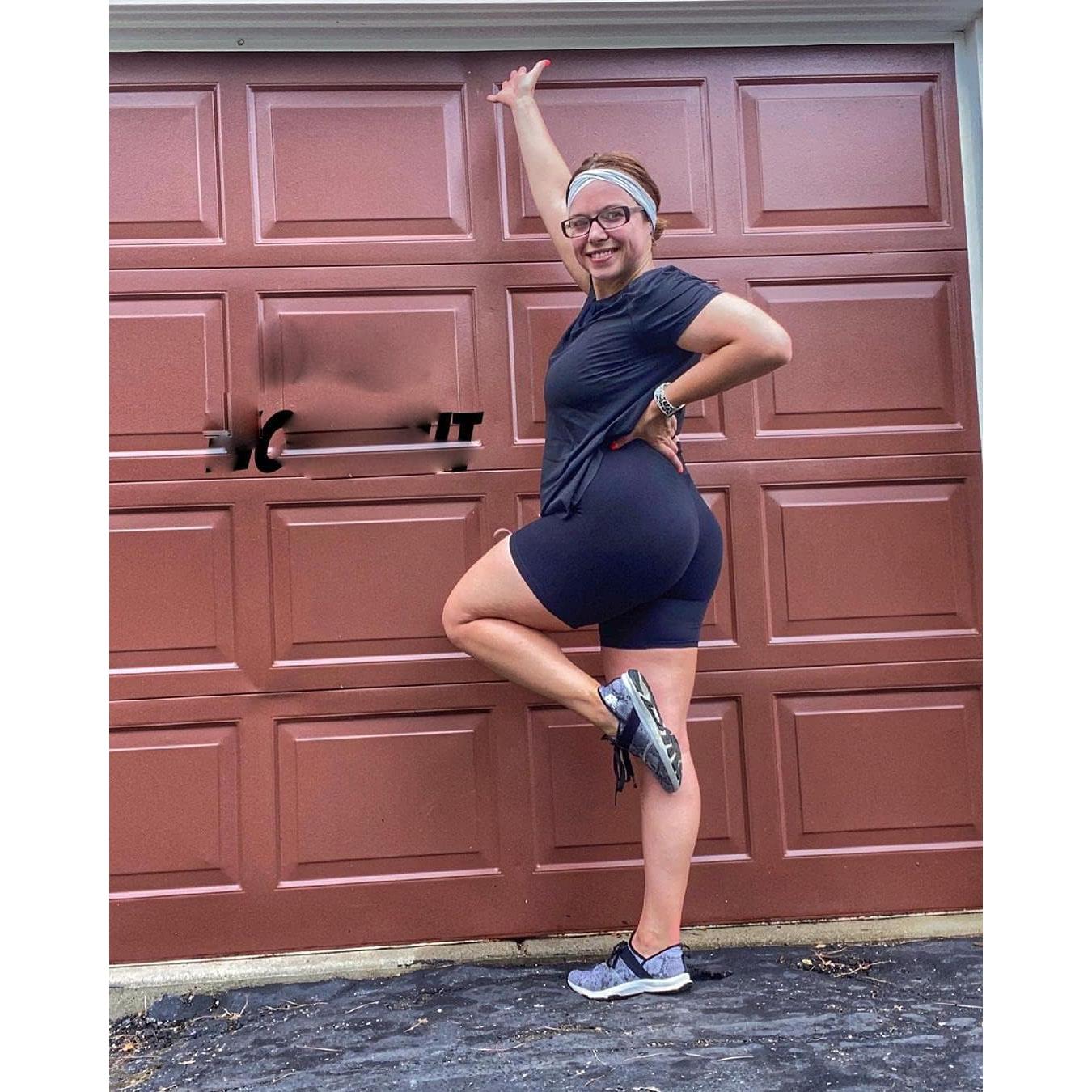 Shorts de Yoga TomTiger para Mujeres Cintura Alta Negro