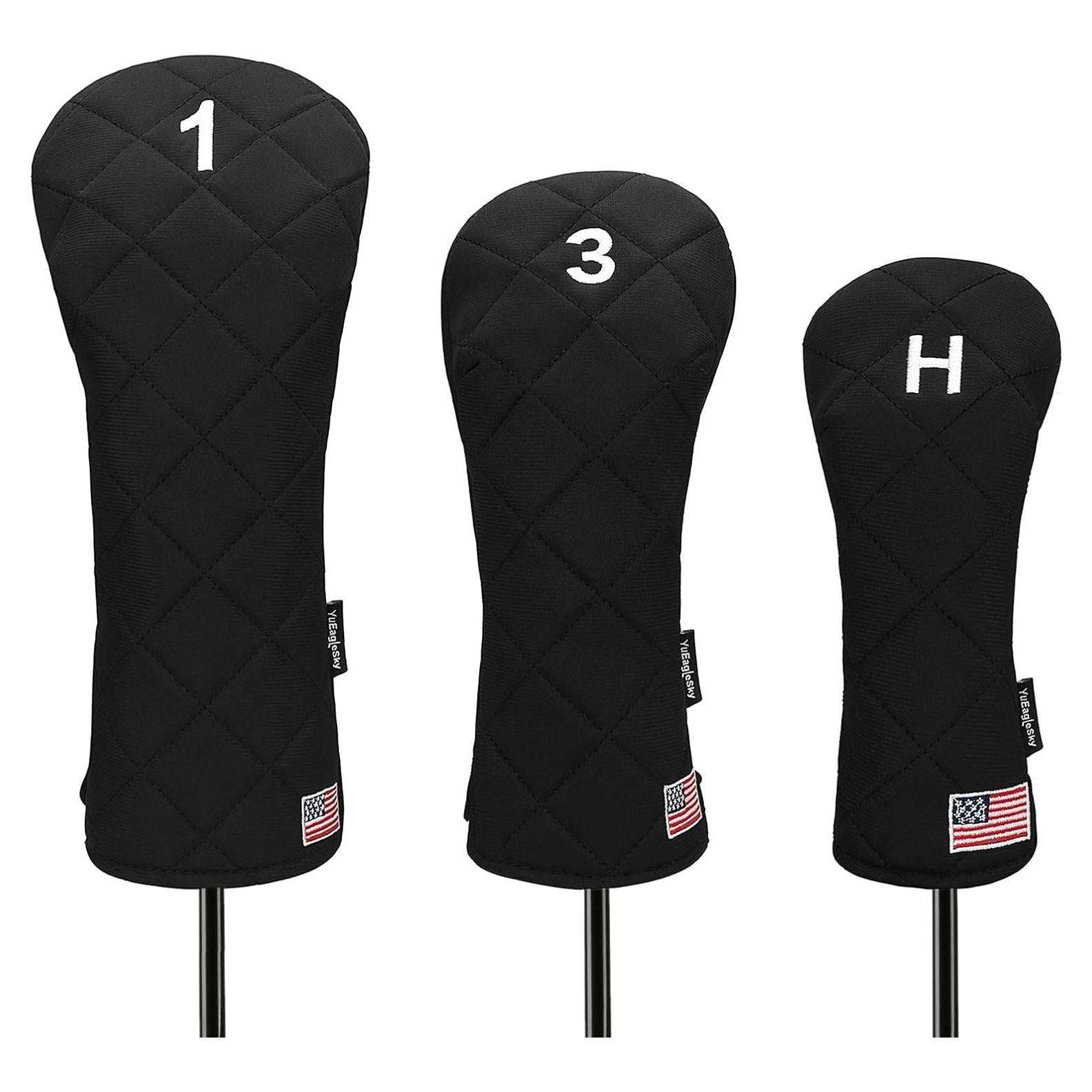 Cubiertas de Cabeza Golf YuEagleSky Negro 1/3/Híbrido