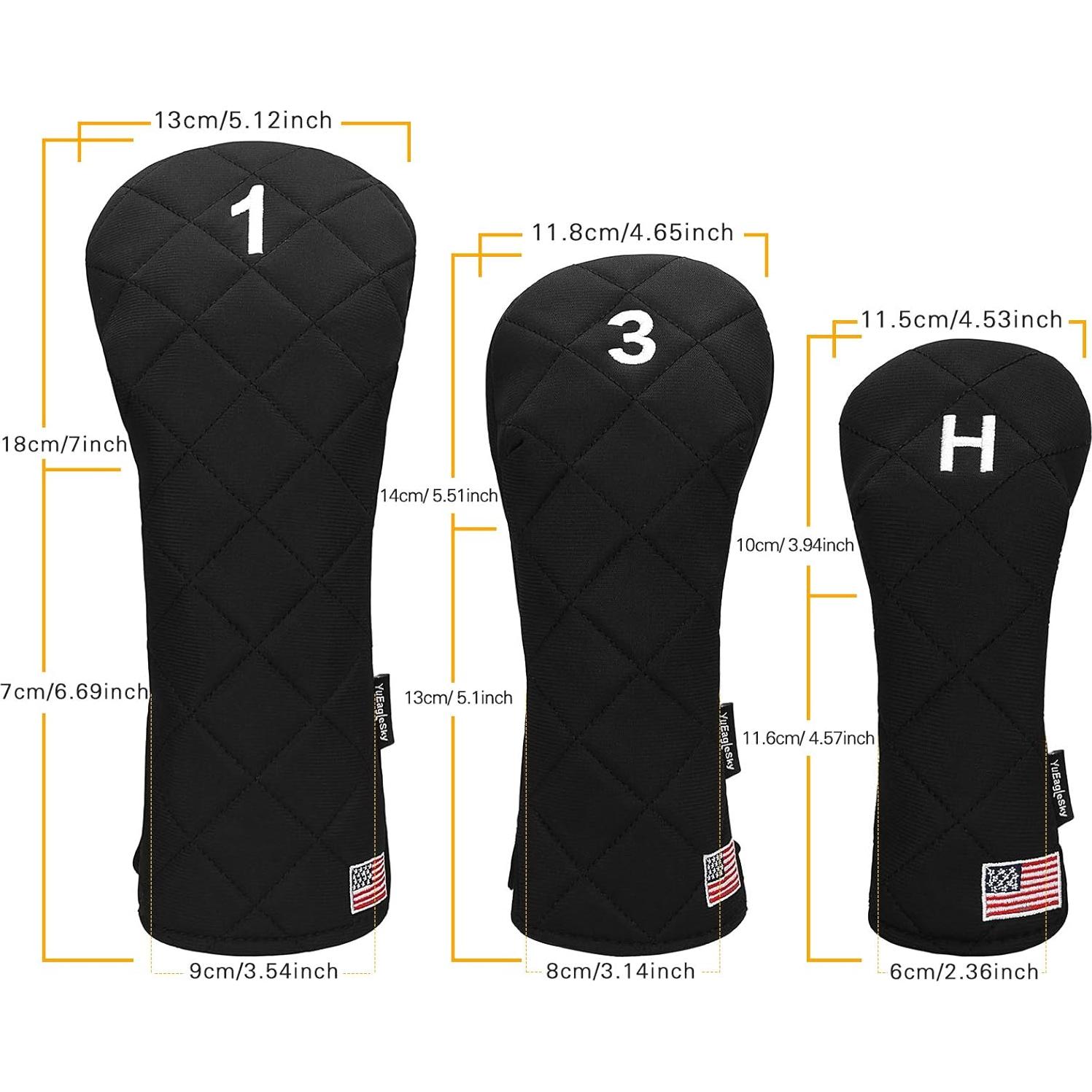 Cubiertas de Cabeza Golf YuEagleSky Negro 1/3/Híbrido