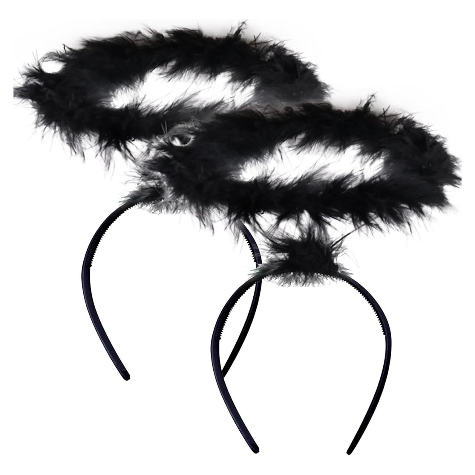 Diadema Halo de Ángel Negro y Blanco SEVADA - Accesorio de Disfraz