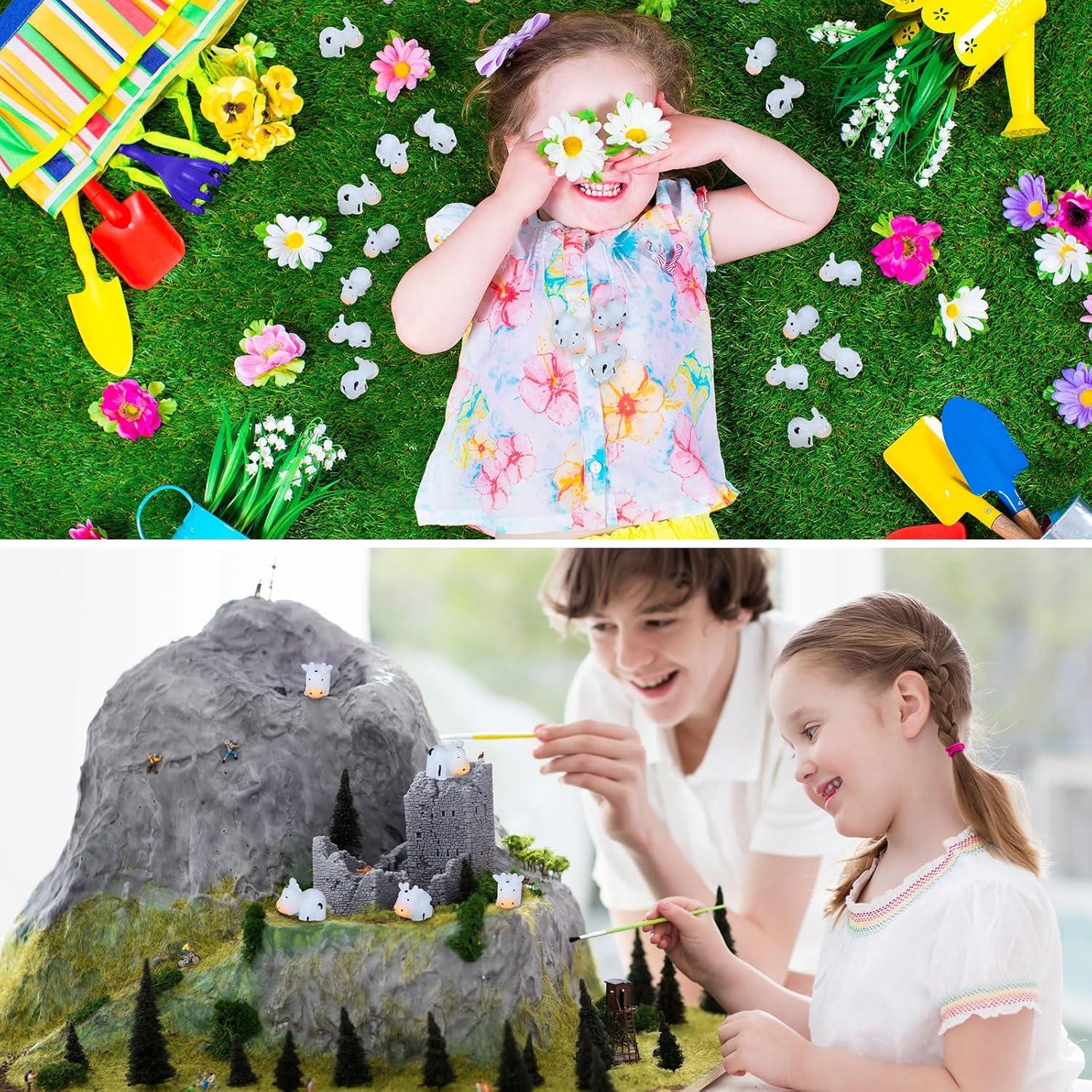 50 Piezas Mini Vacas Luminosa de Resina Leinuosen 1.3x1.7cm