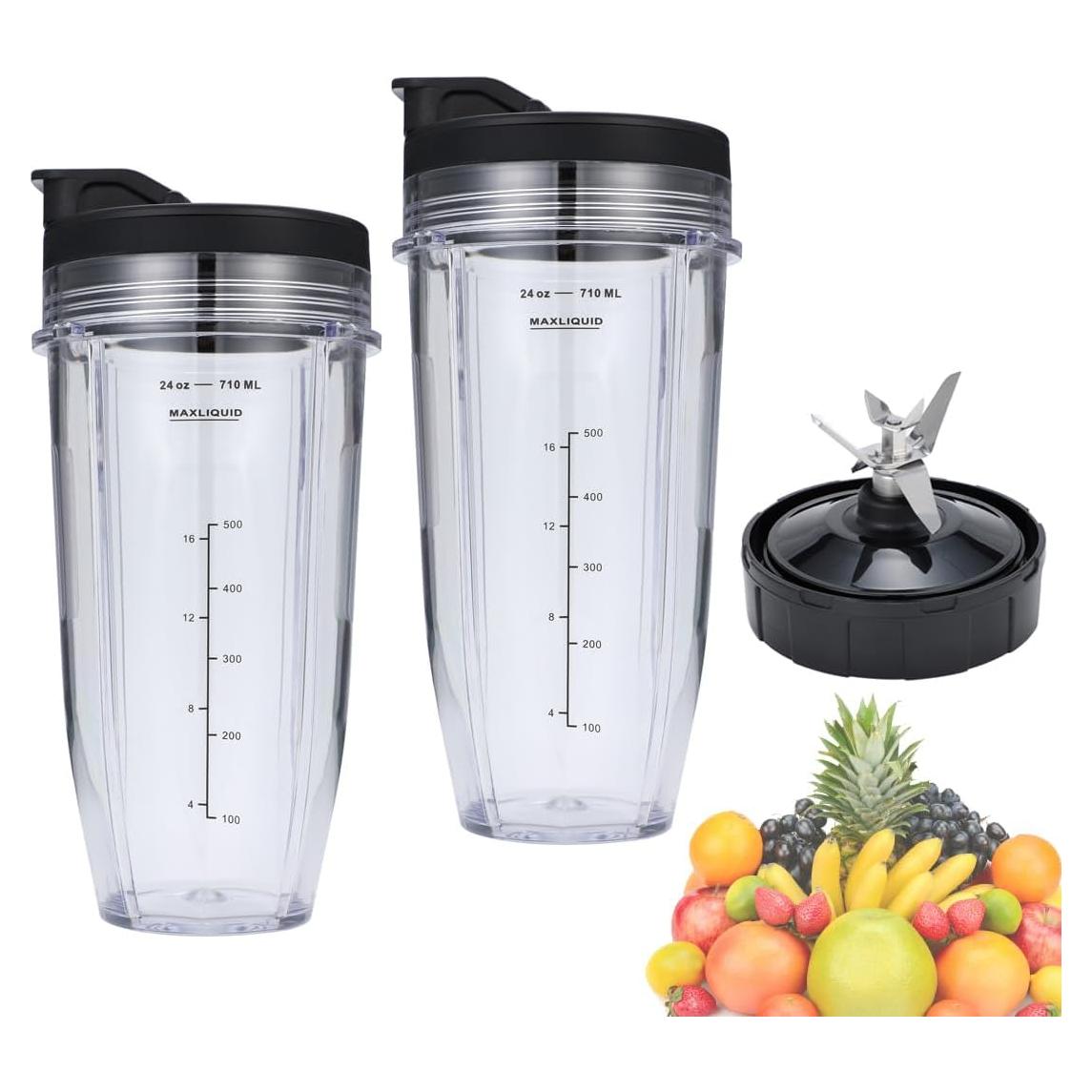 Tazas de licuadora Ninja Nutri 24 oz + cuchilla 7 aletas