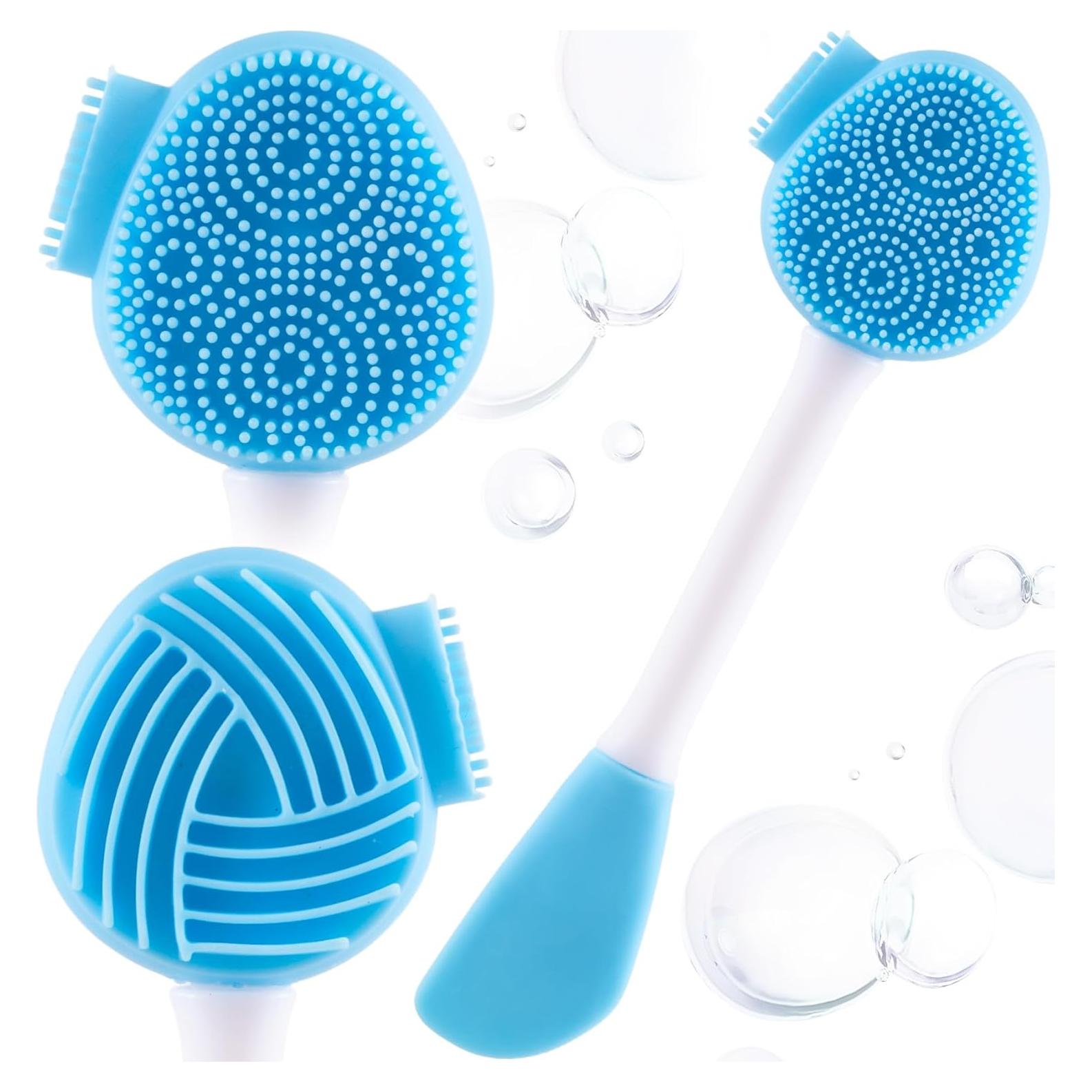 Exfoliador Facial de Silicona YALOJE - Cepillo Limpieza Piel Azul