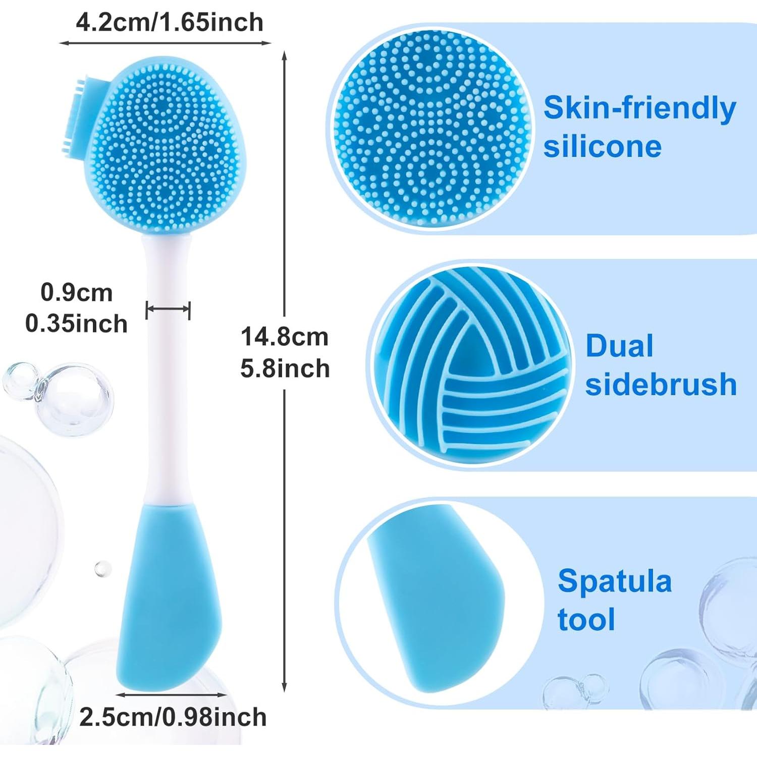 Exfoliador Facial de Silicona YALOJE - Cepillo Limpieza Piel Azul