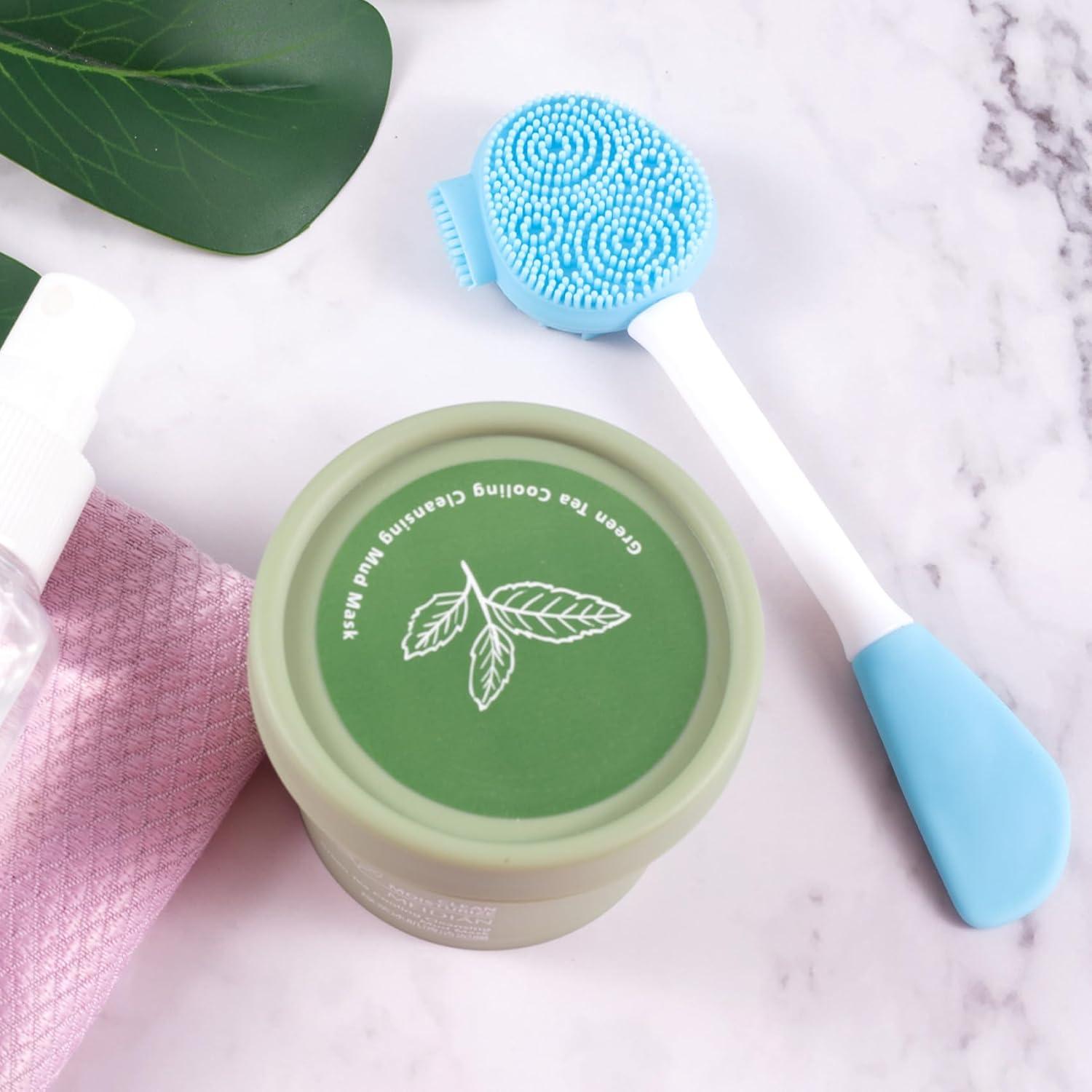 Exfoliador Facial de Silicona YALOJE - Cepillo Limpieza Piel Azul