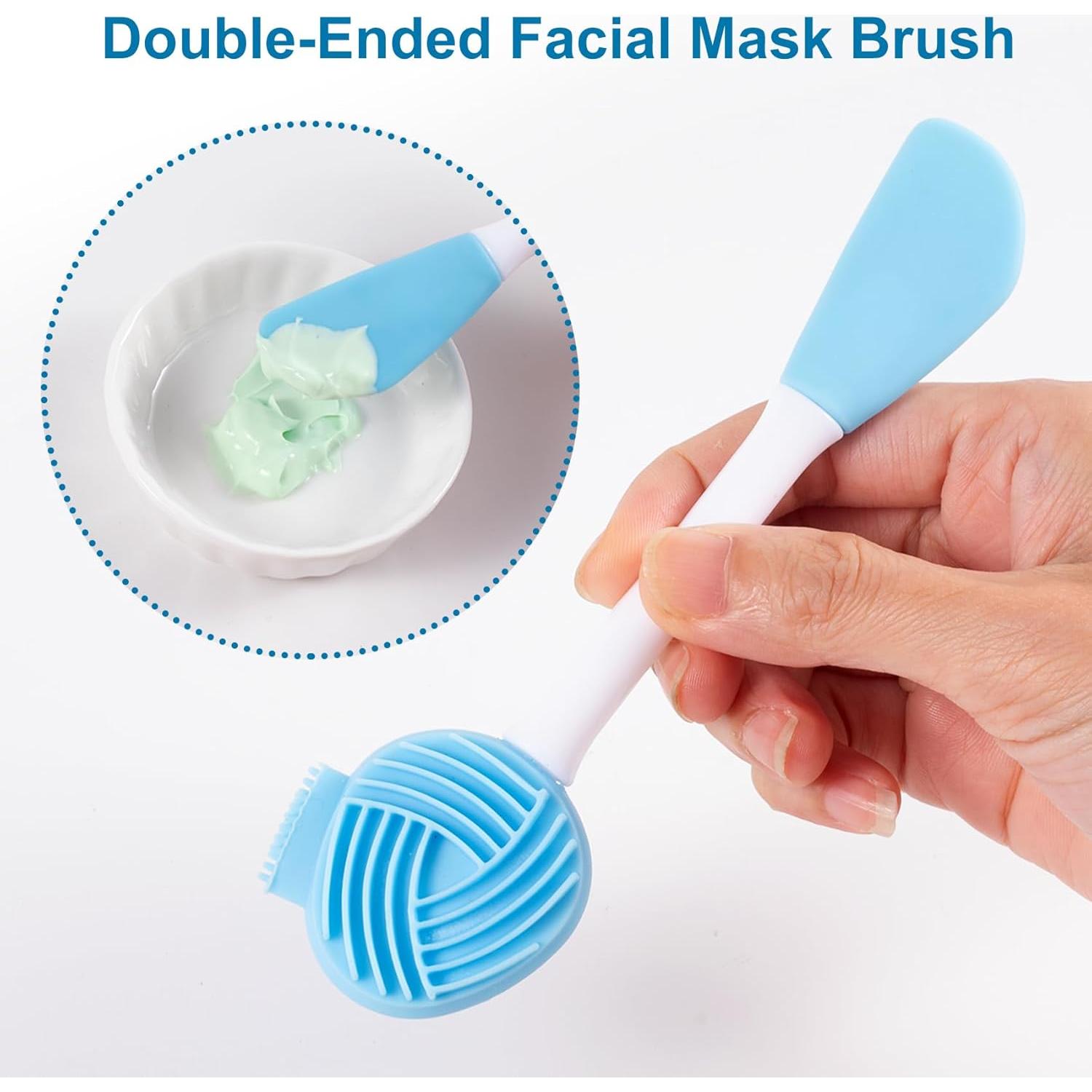 Exfoliador Facial de Silicona YALOJE - Cepillo Limpieza Piel Azul