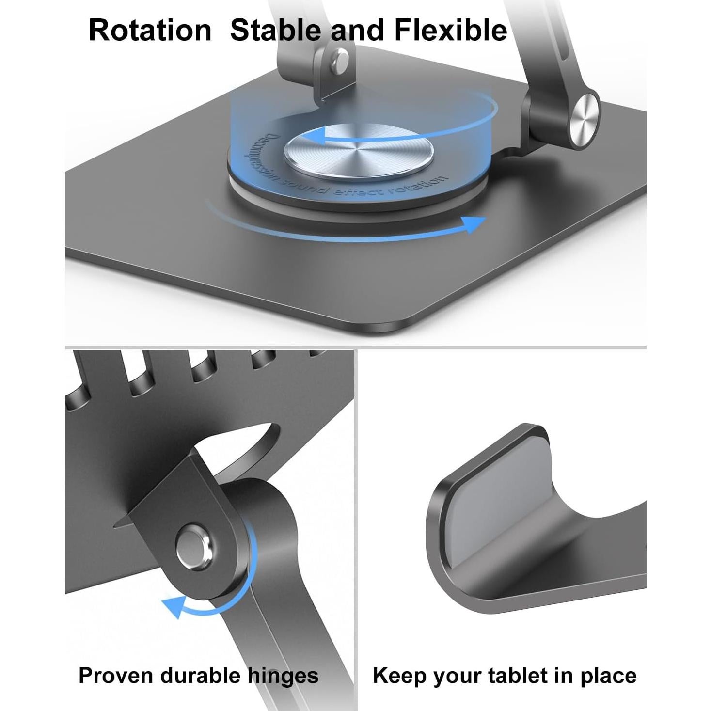 Soporte Giratorio para iPad JUANWE 360° Ajustable Plegable