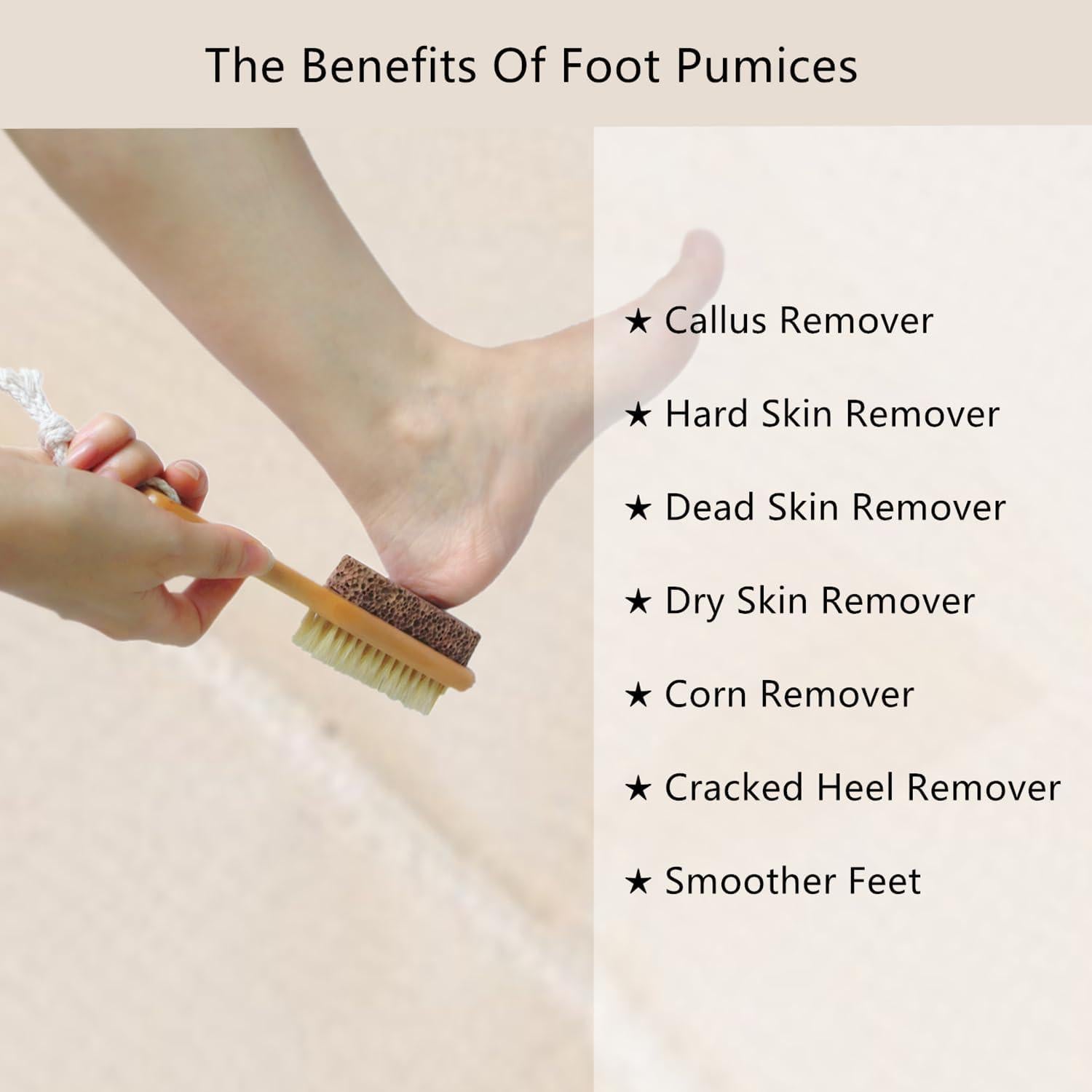 Set de Pedicura YIOYOODA con Piedra Pómez y Cepillo de Jabalí