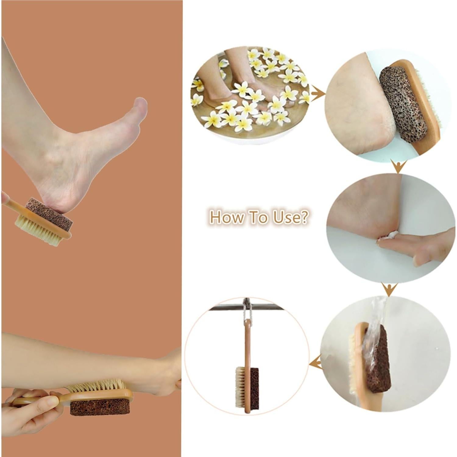 Set de Pedicura YIOYOODA con Piedra Pómez y Cepillo de Jabalí