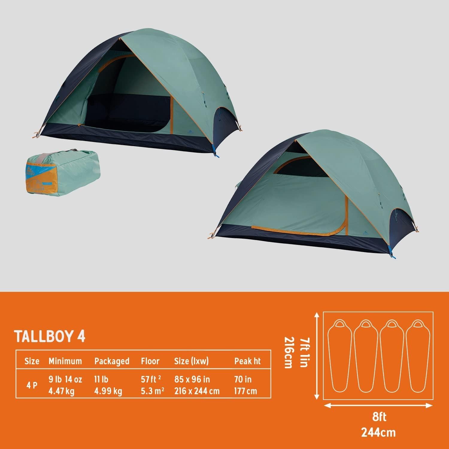 Carpa de Camping Familiar Kelty Tallboy para 4-6 Personas