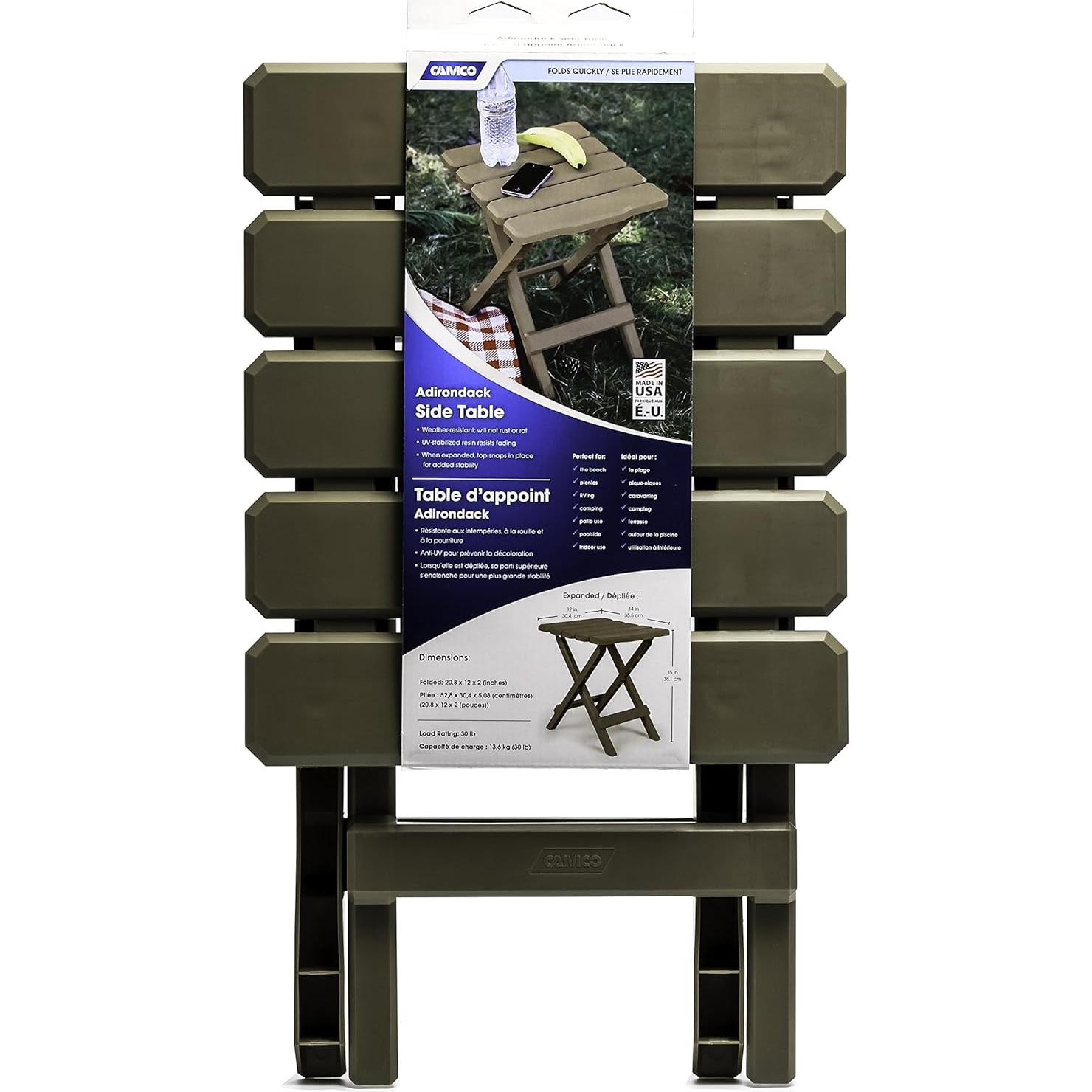 Mesa Plegable Camco Adirondack Taupe 30.8x36.8x40 cm