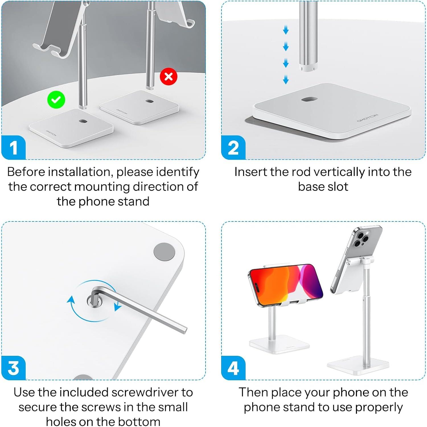 Soporte para Teléfono OMOTON Ajustable Altura y Ángulo