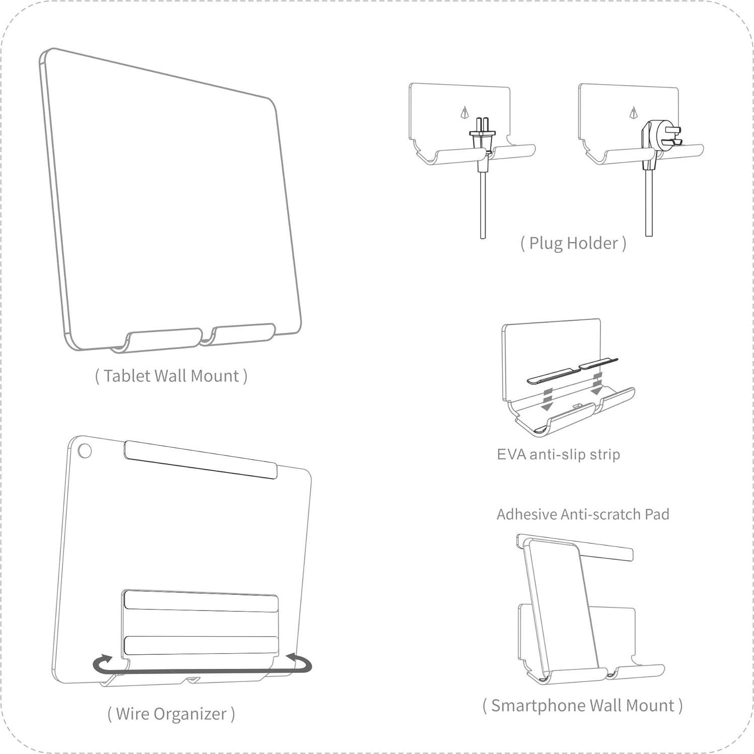 Soporte de Pared Adhesivo TXEsign para Tabletas y Smartphones