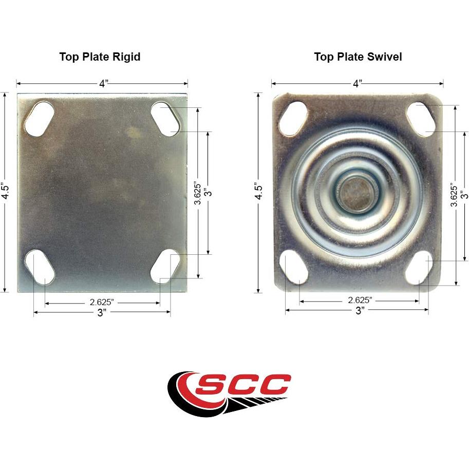 Juego de 4 Ruedas Giratorias Service Caster 3.25" 1270 kg