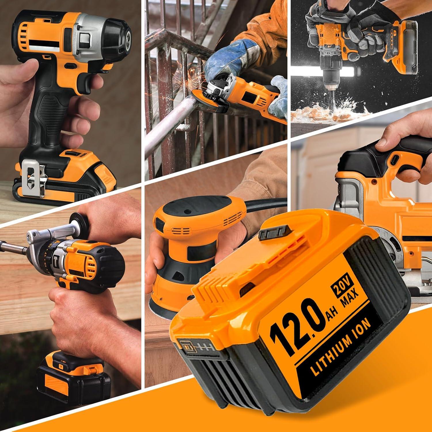 2 Piezas Batería 12.0Ah 20V Kulatiom para Dewalt DCB204 DCB206