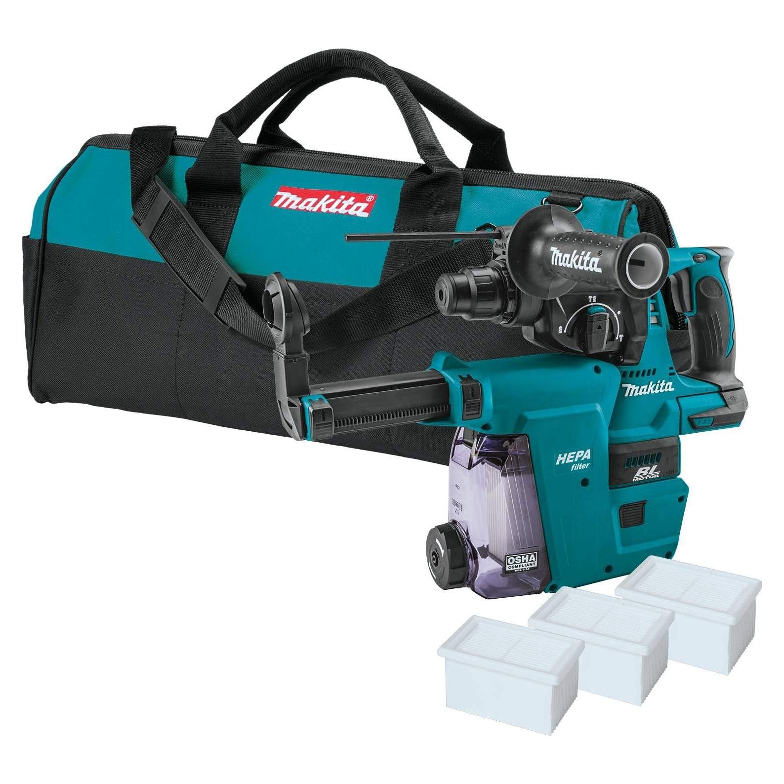 Martillo Rotatorio Makita XRH01ZWX 18V Sin Escobillas 1" con Extractor HEPA