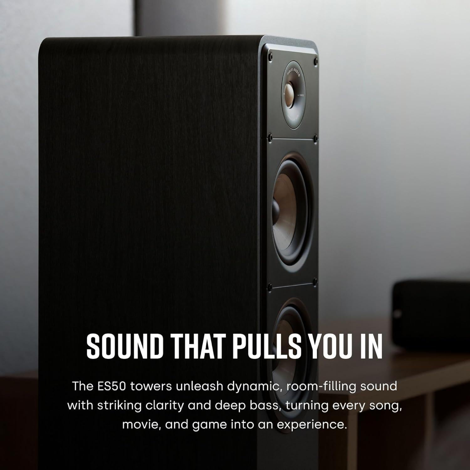 Altavoz de Torre Polk ES50 - Hi-Res, 2 Woofers 5.25", Negro