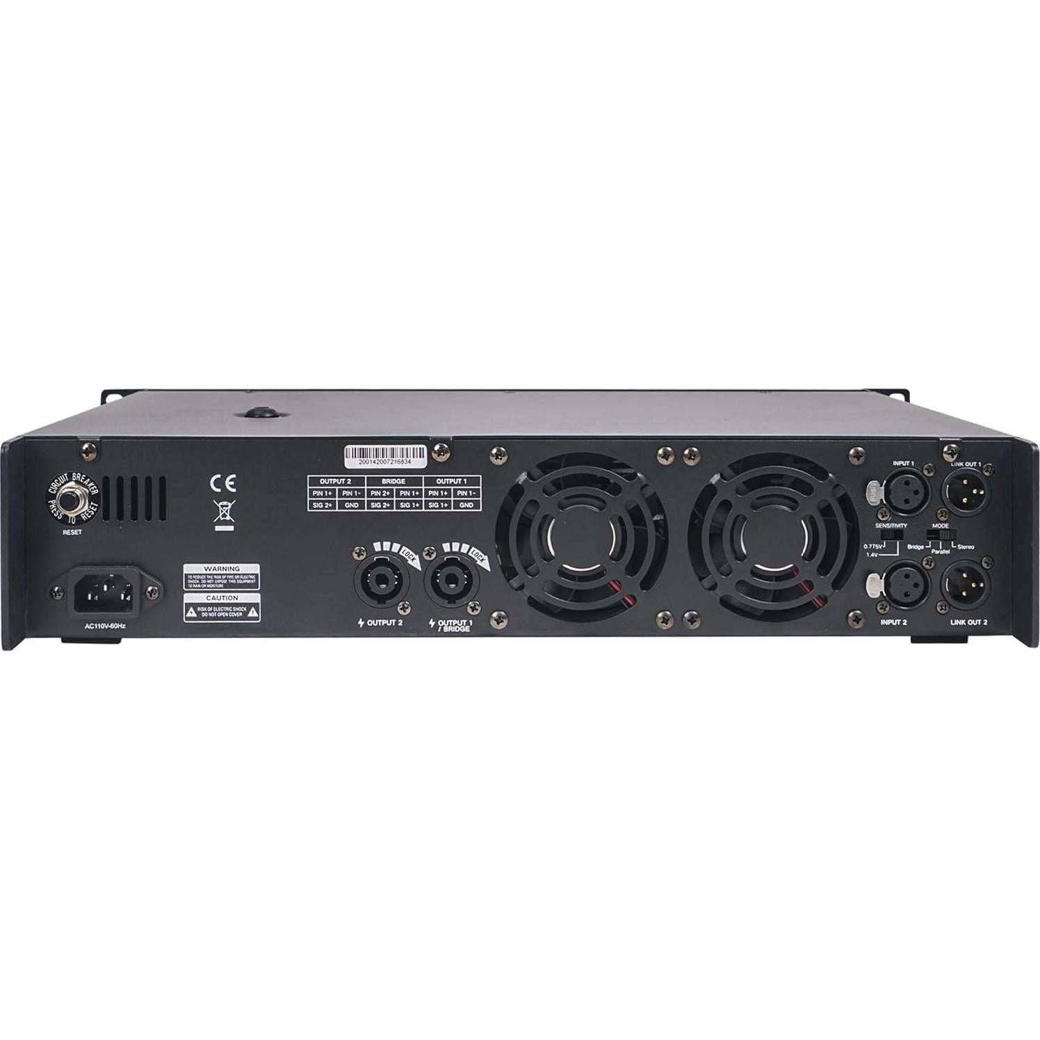 Amplificador de Potencia Doble Canal NIX-26PRO 2 x 1800W 4 Ohmios