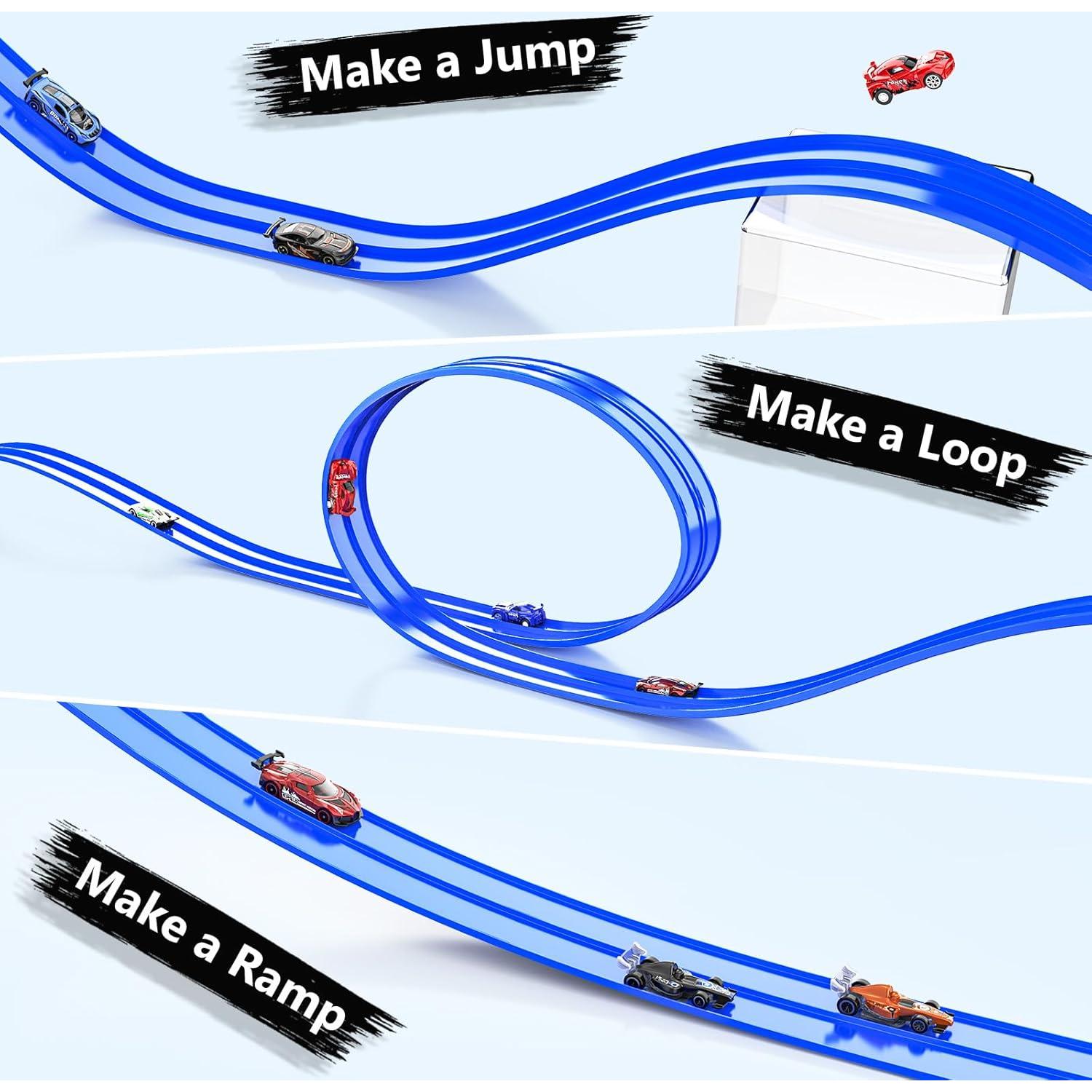 Pista de Carreras Flexible 4.57m con 8 Autos Hot Wheels