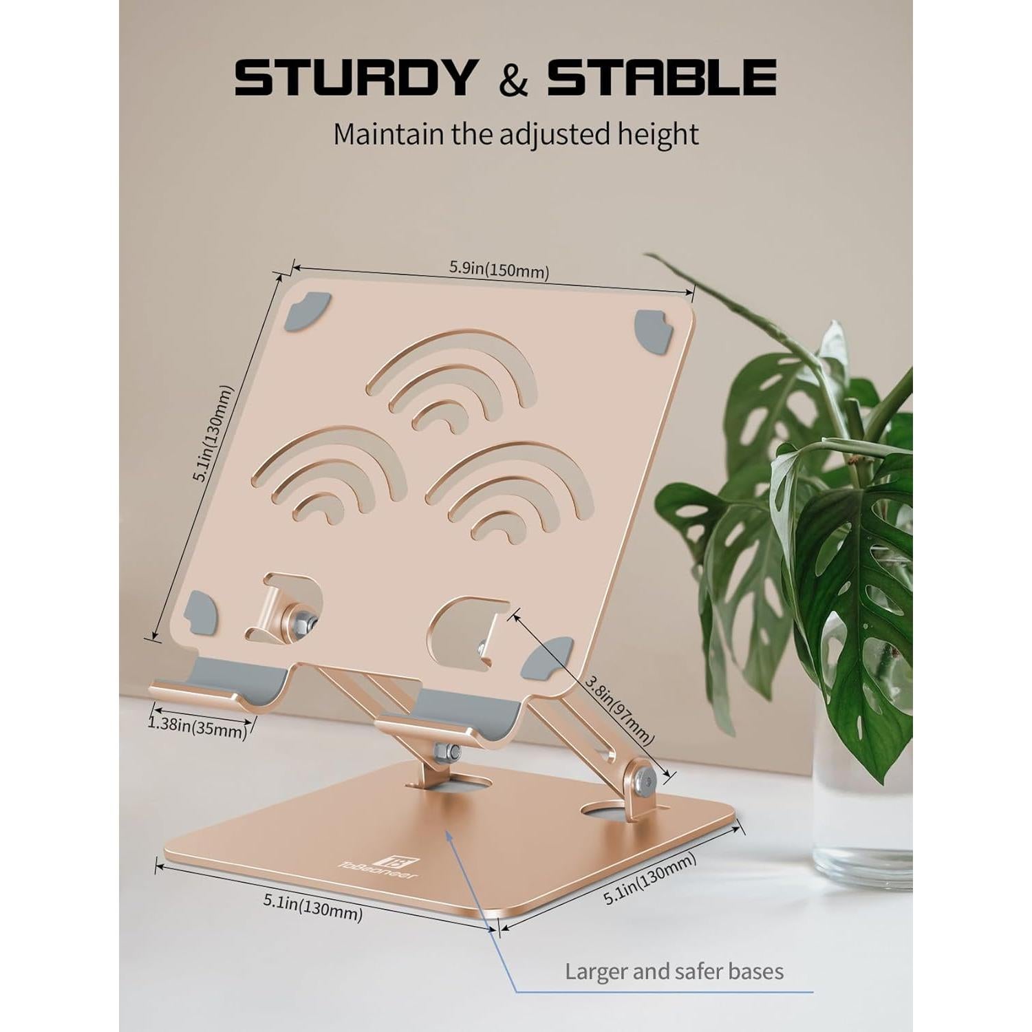 Soporte para Tablet ToBeoneer Ajustable Oro Tamaño Pro