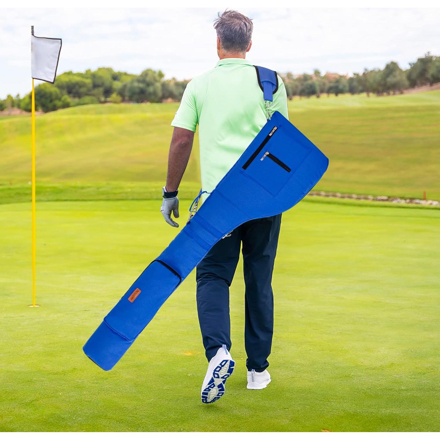 Bolsa de Golf AKOZLIN Plegable para 8-10 Palos Azul