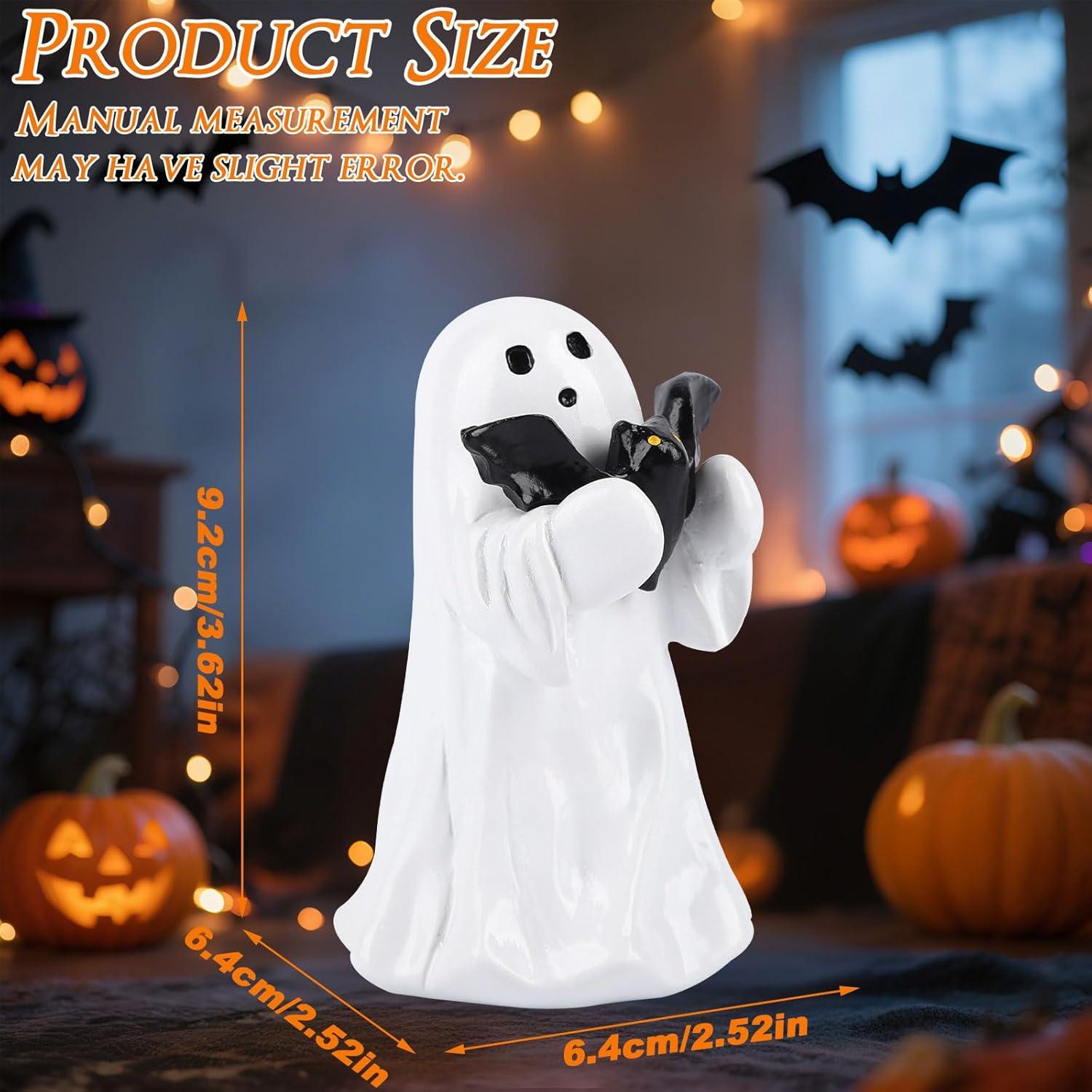 Figura Fantasma Sosteniendo Murciélago Wilupry - Decoración Halloween 9.19x6.50cm