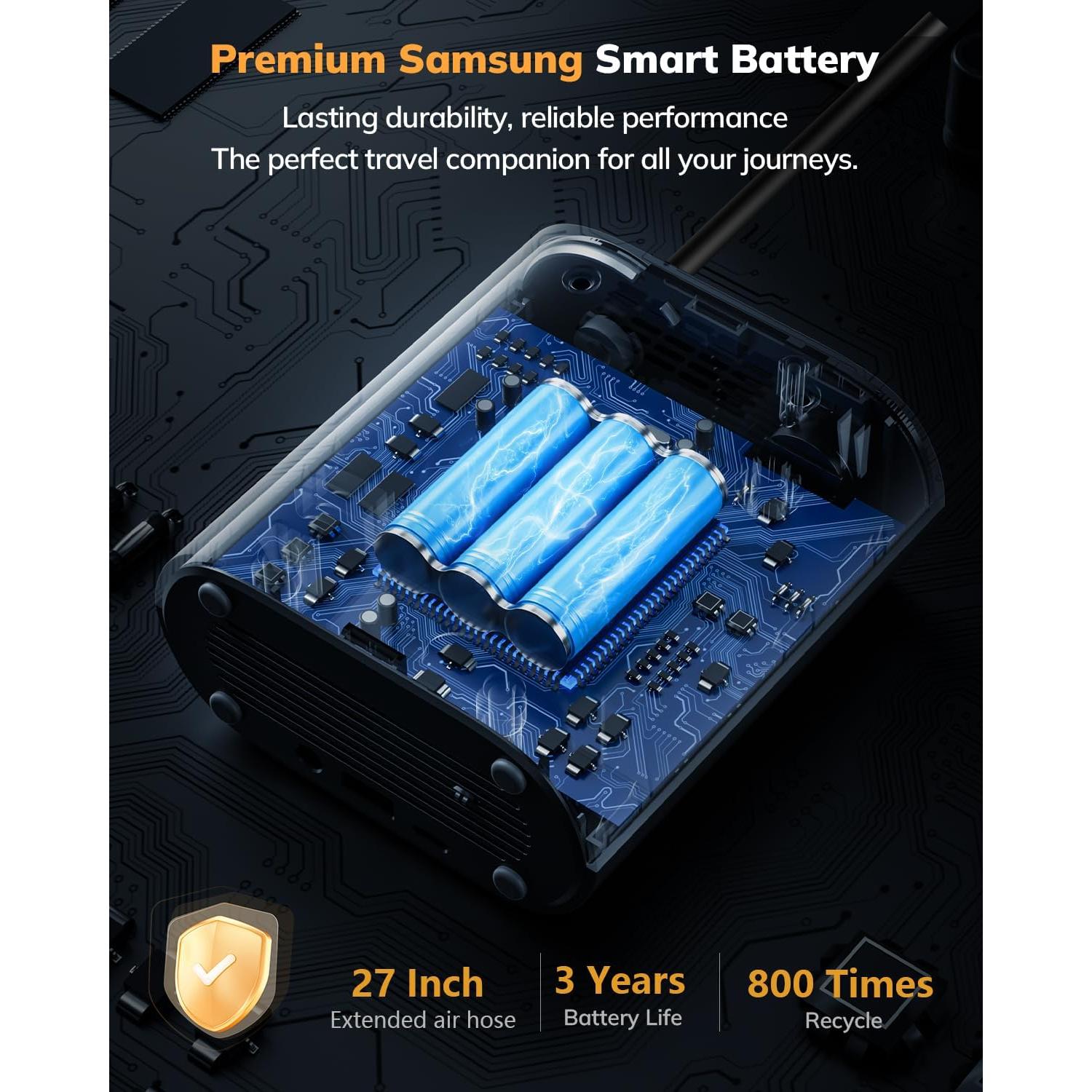 Inflador de Neumáticos Portátil UpBeatPlus T1 160 PSI Inalámbrico