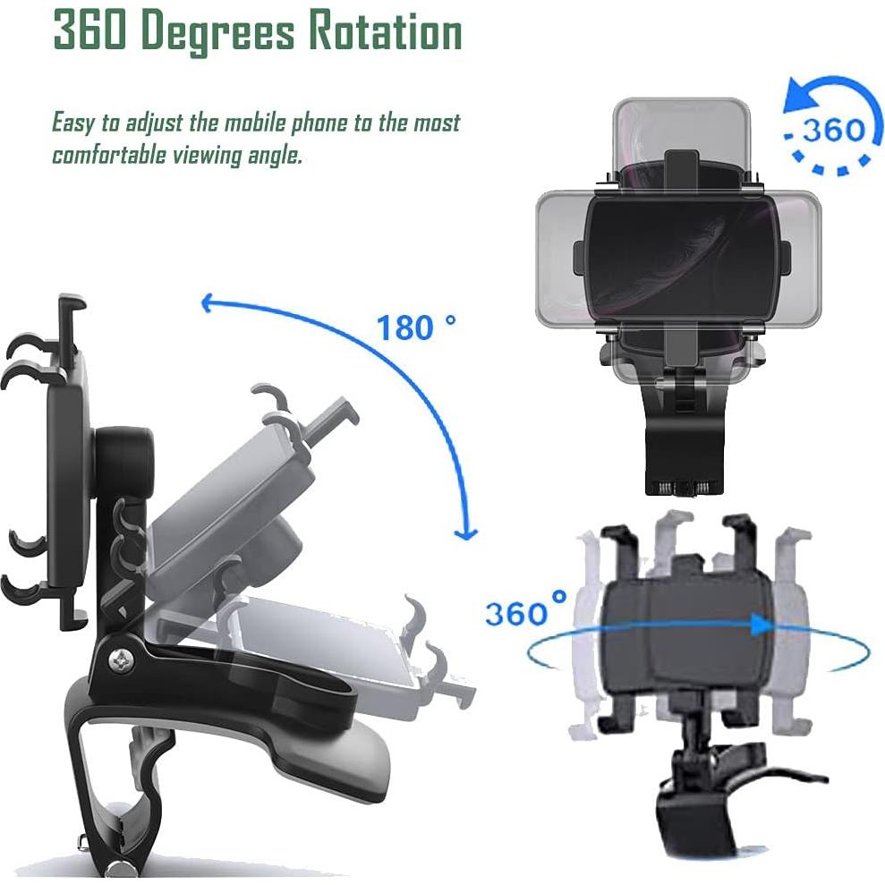 Soporte para Teléfono de Coche YAOKEEP CARMOUNT01B 360° Rotación