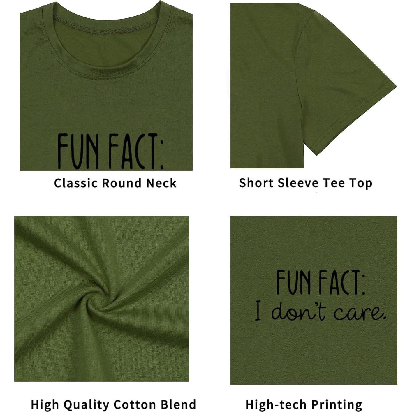 Camiseta Gráfica Divertida para Mujeres Calvin&Sally - Verde Militar