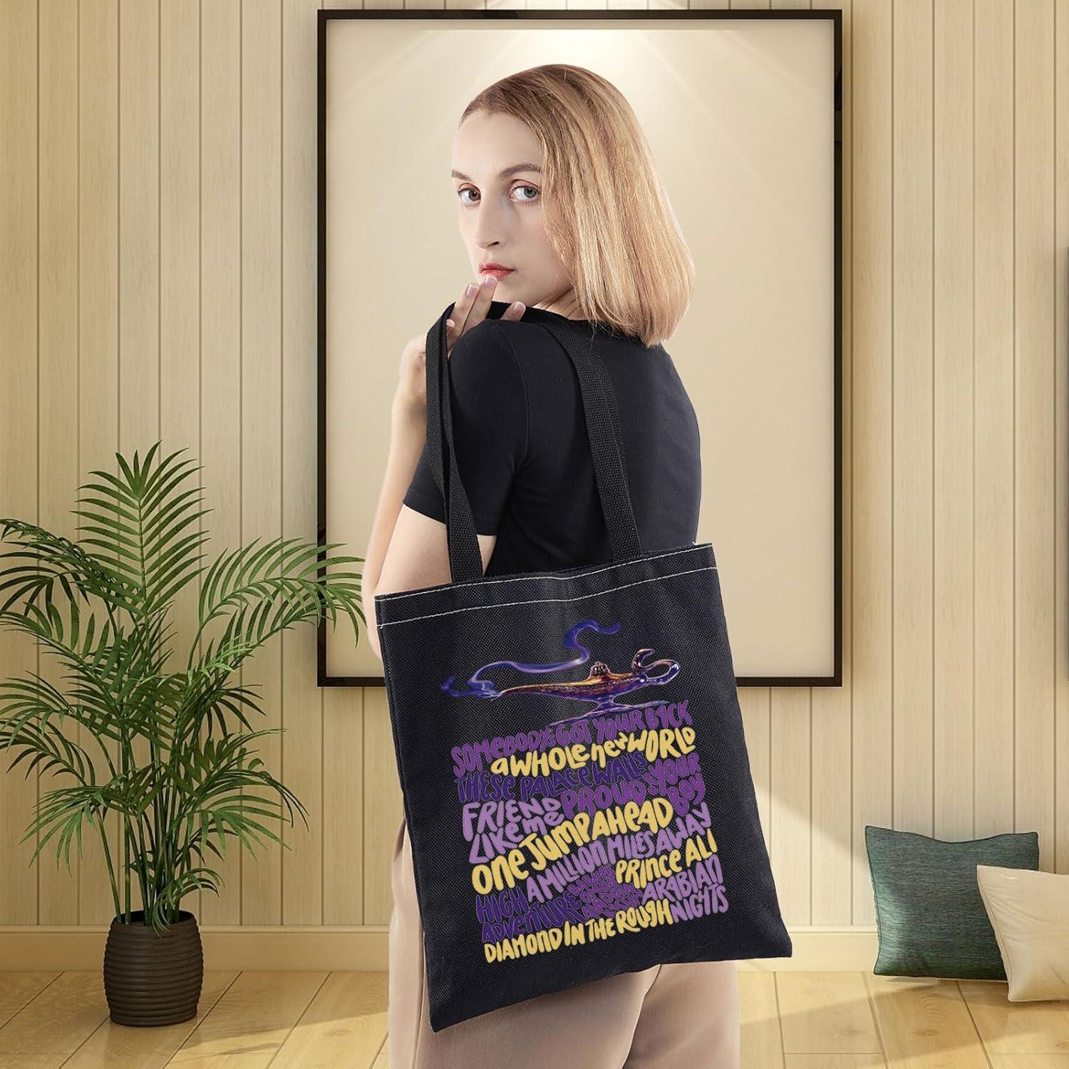 Bolsa de Lona Reutilizable LEVLO Aladdin 37x33cm Lámpara Genio