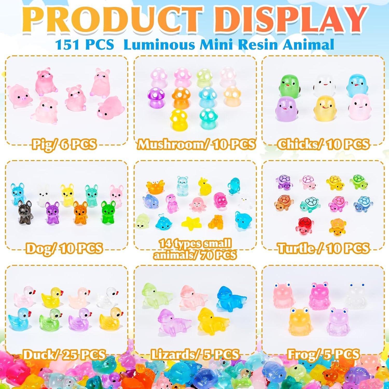 151 Piezas Figuras Miniatura Resplandecientes SelfTek para Acuario