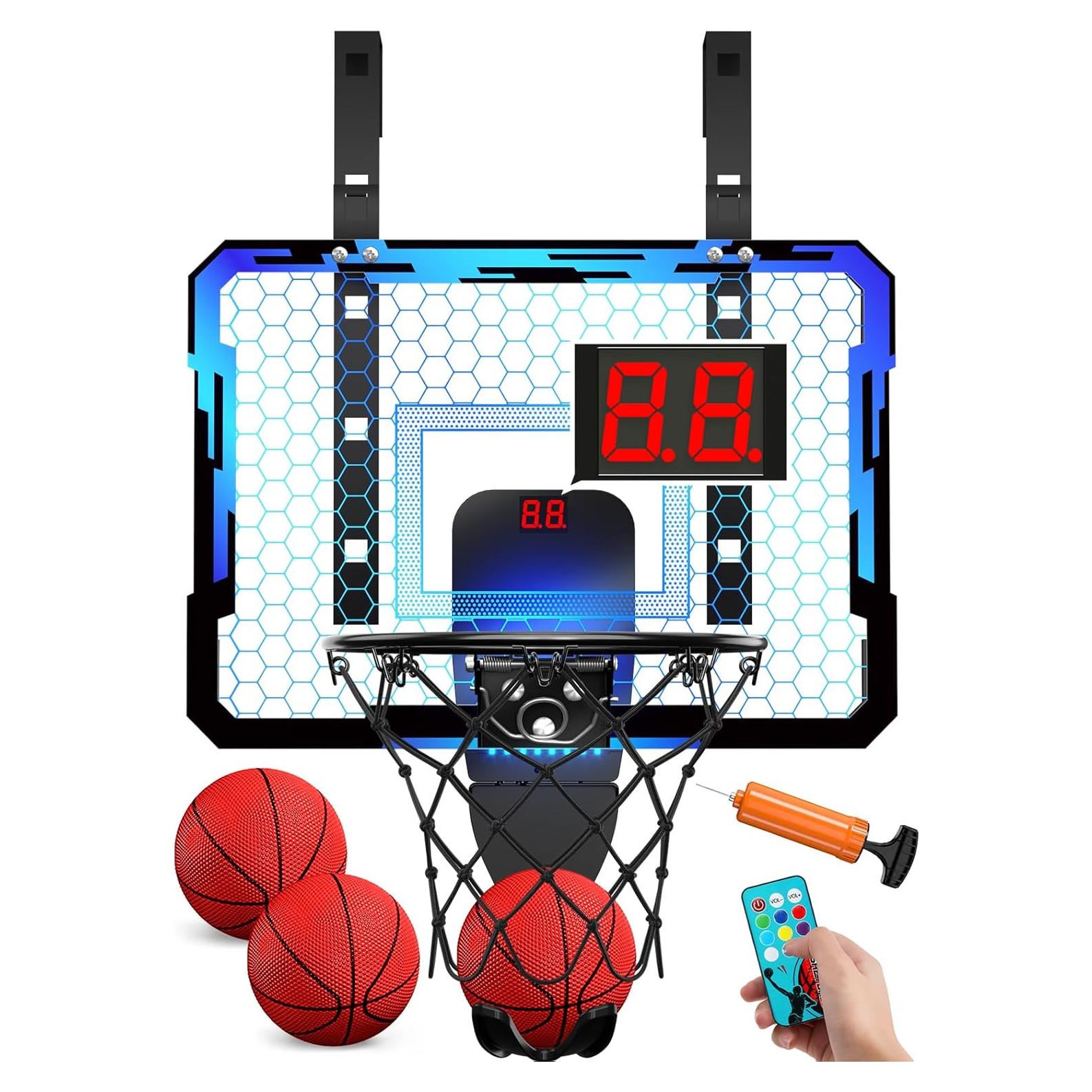 Aro de Baloncesto Mini QDRAGON con 7 Luces LED Ajustable