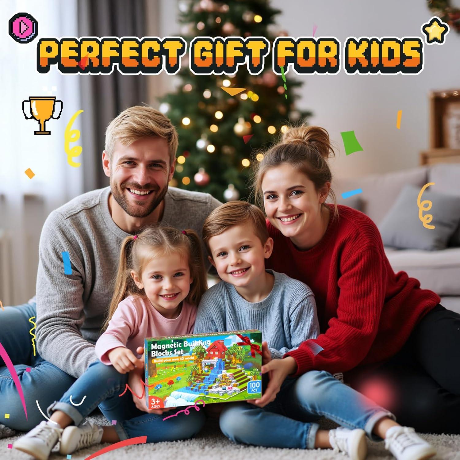 Bloques Magnéticos Windidi 100PCS Juguetes de Construcción STEM