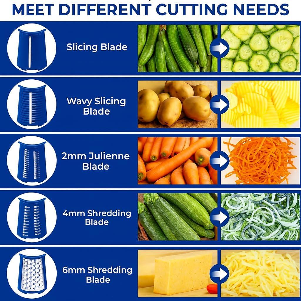 Rallador de Queso Rotatorio Vivaant con 5 Cuchillas Intercambiables