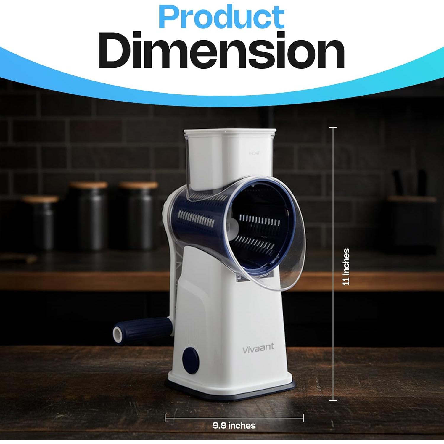 Rallador de Queso Rotatorio Vivaant con 5 Cuchillas Intercambiables