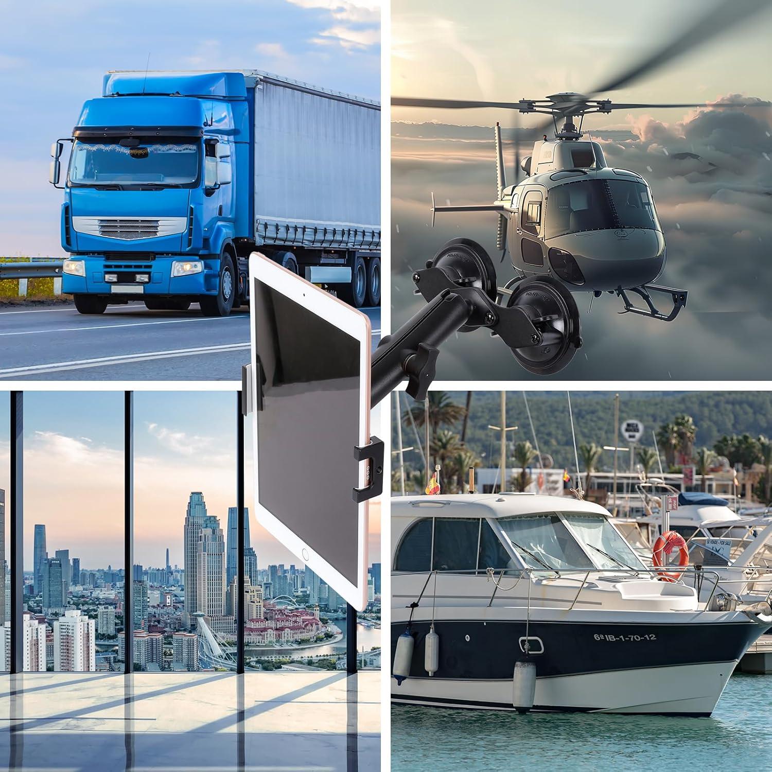 Soporte de Tableta Aluminio Doble Ventosa TS-10A 4.7-15"