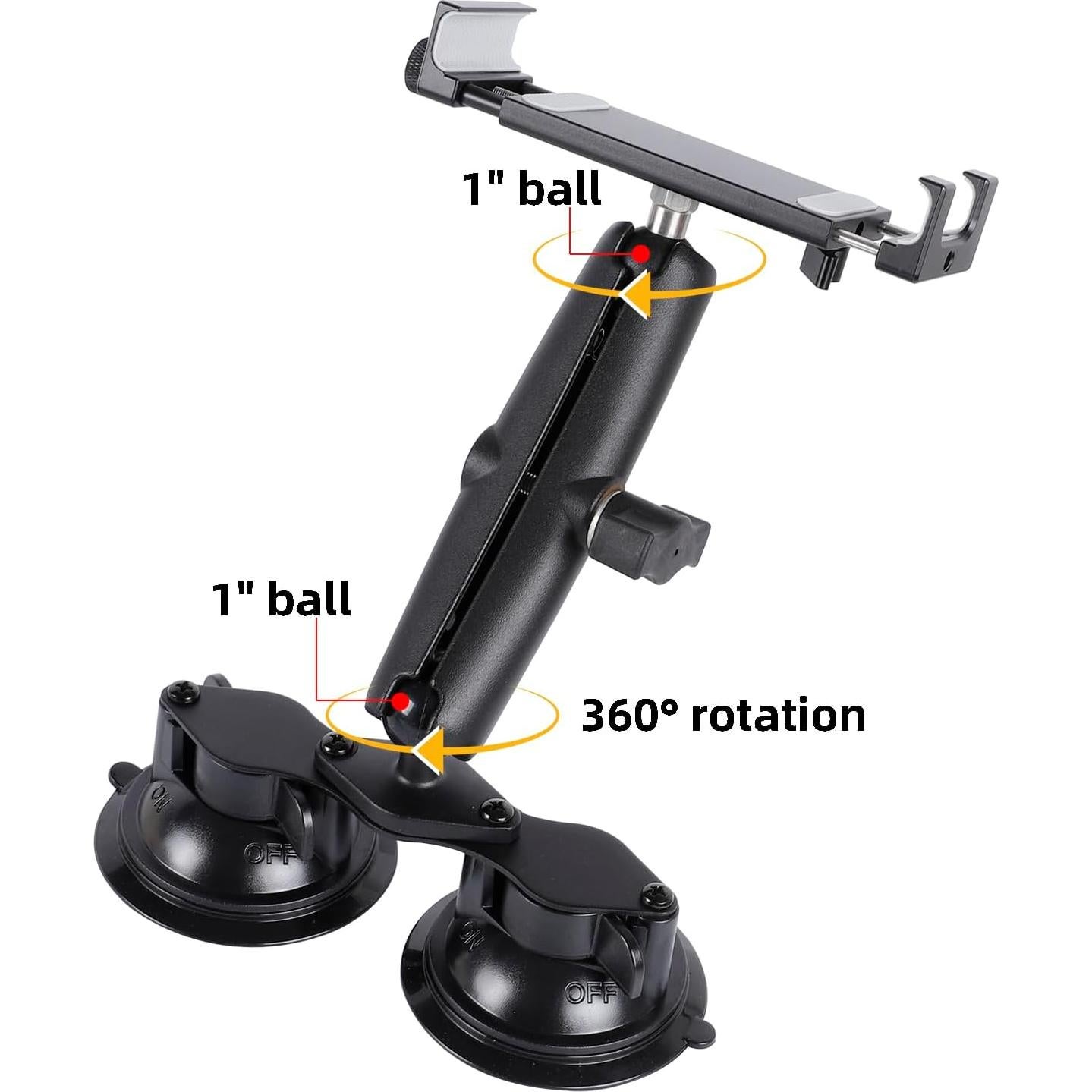 Soporte de Tableta Aluminio Doble Ventosa TS-10A 4.7-15"