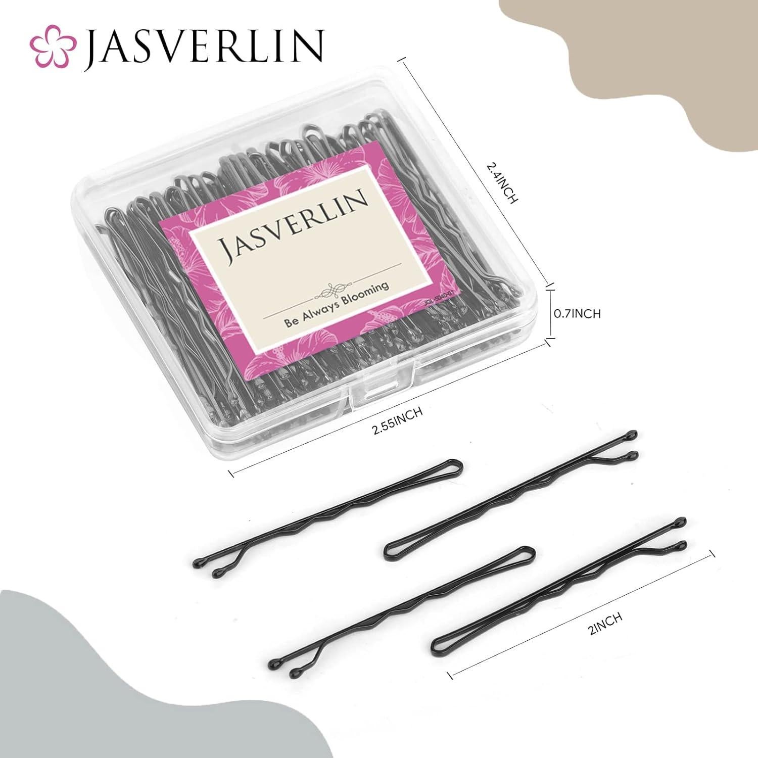 Pinzas de cabello negras JASVERLIN 5 cm, paquete de 100 unidades