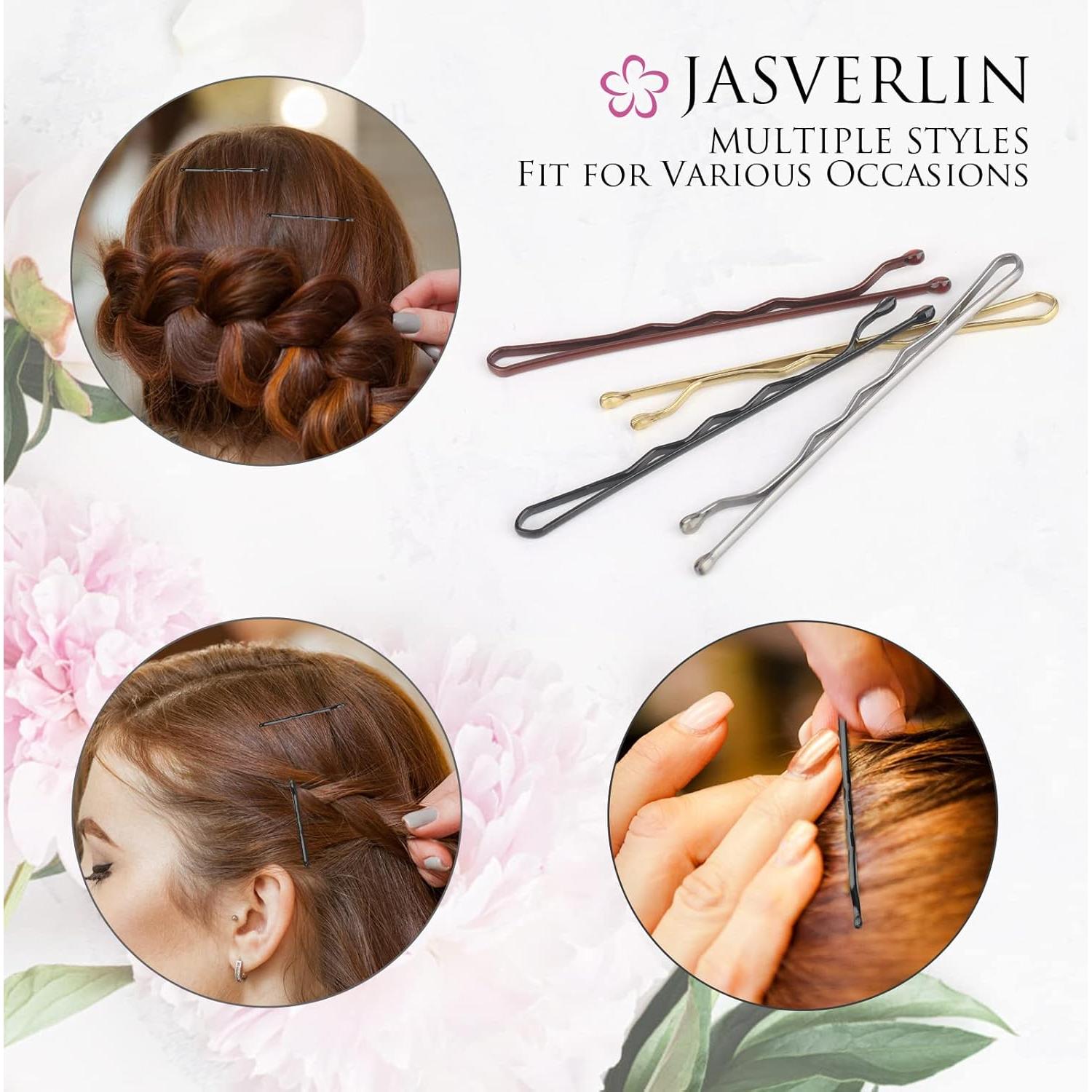 Pinzas de cabello negras JASVERLIN 5 cm, paquete de 100 unidades