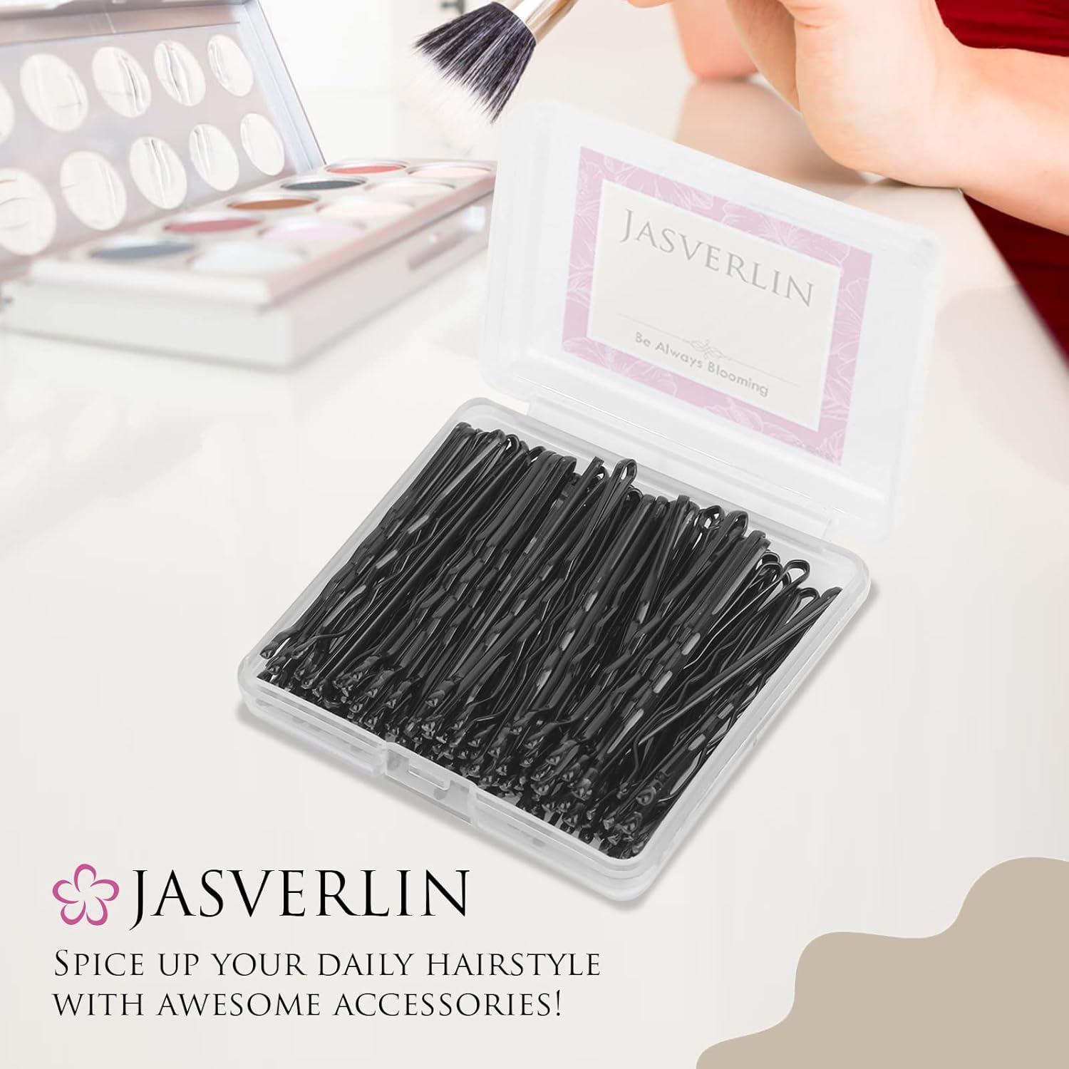 Pinzas de cabello negras JASVERLIN 5 cm, paquete de 100 unidades