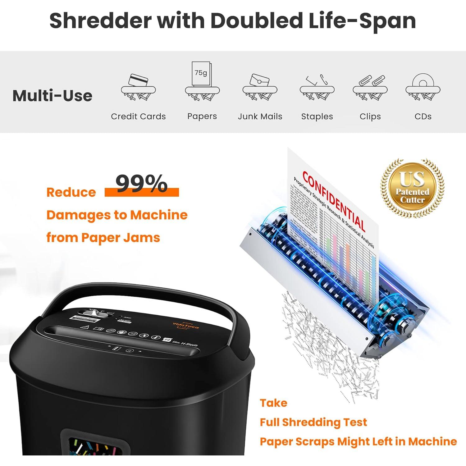 Destructora de papel VidaTeco OS-1201C corte cruzado 14 hojas